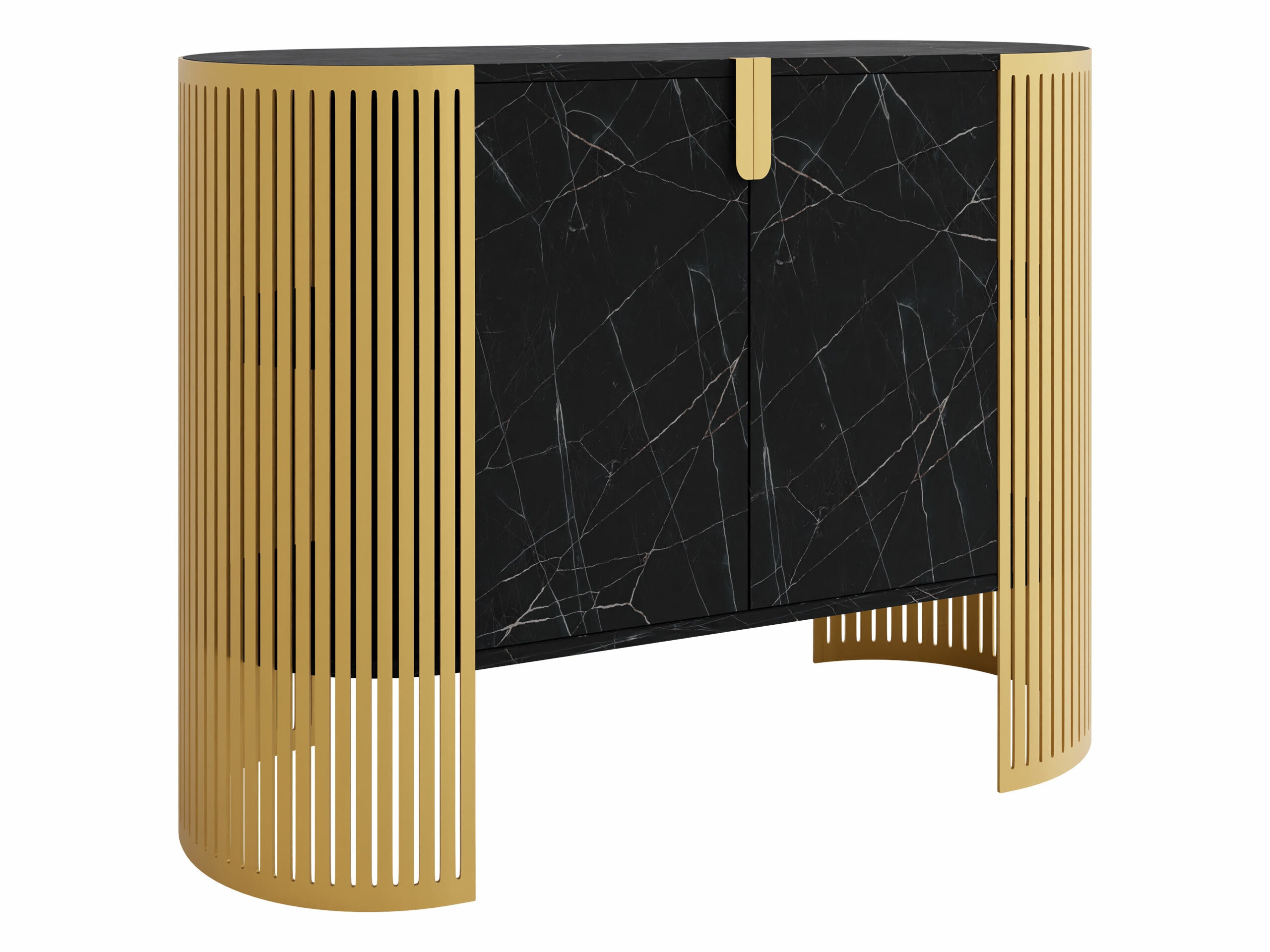 Sideboard Sordore 131 (Gold + Schwarzer Marmor)