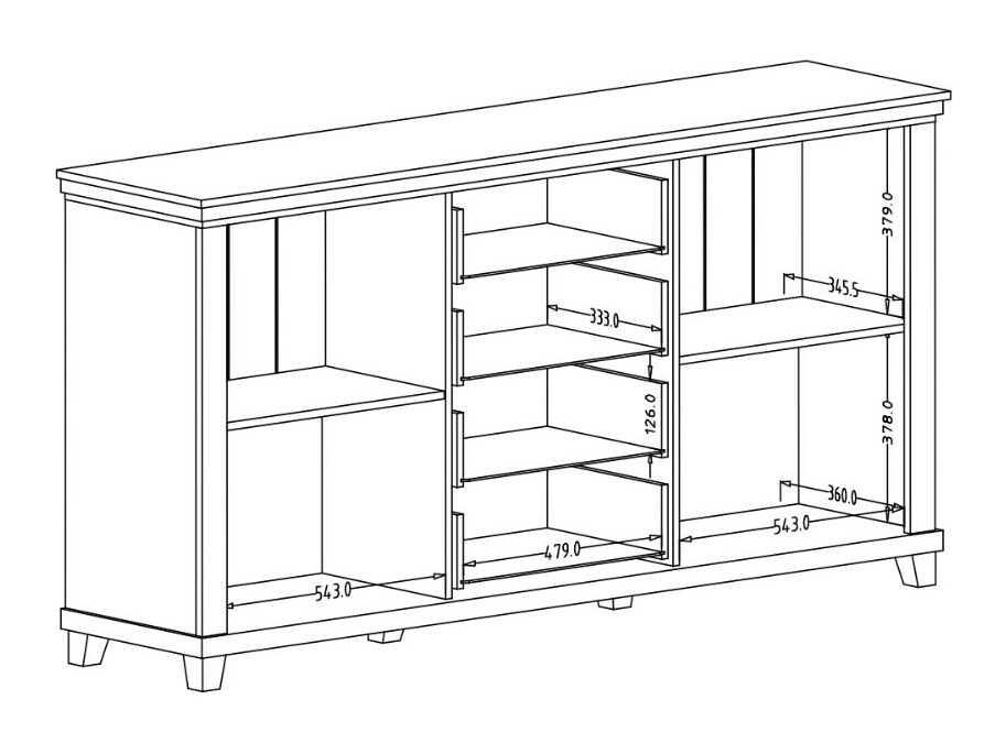 Kommoden Tolnue 103 (Dunkelgrün + Lefkas-Eiche)