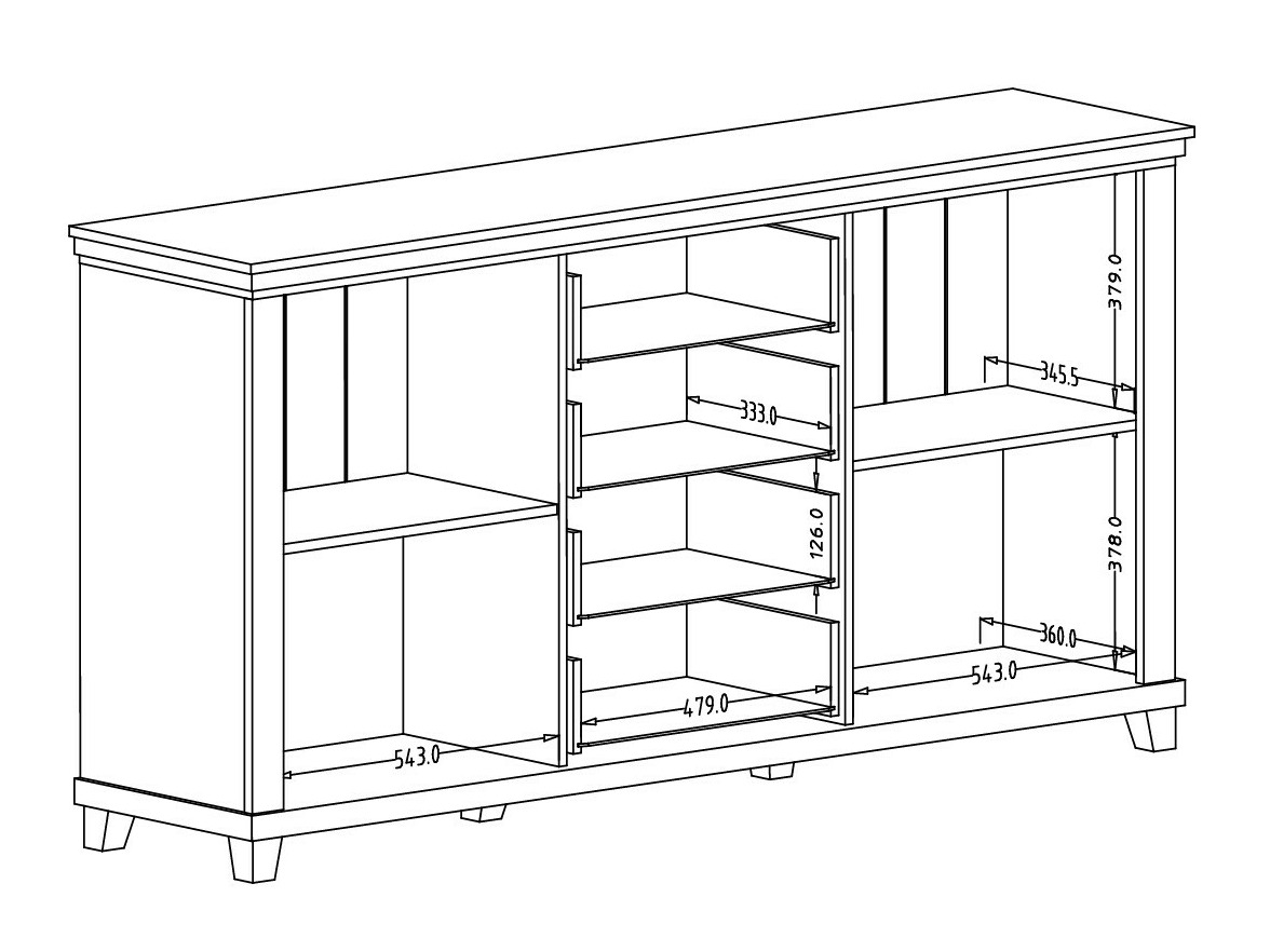 Kommoden Tolnue 103 (Hellbeige + Eichenholzoptik)