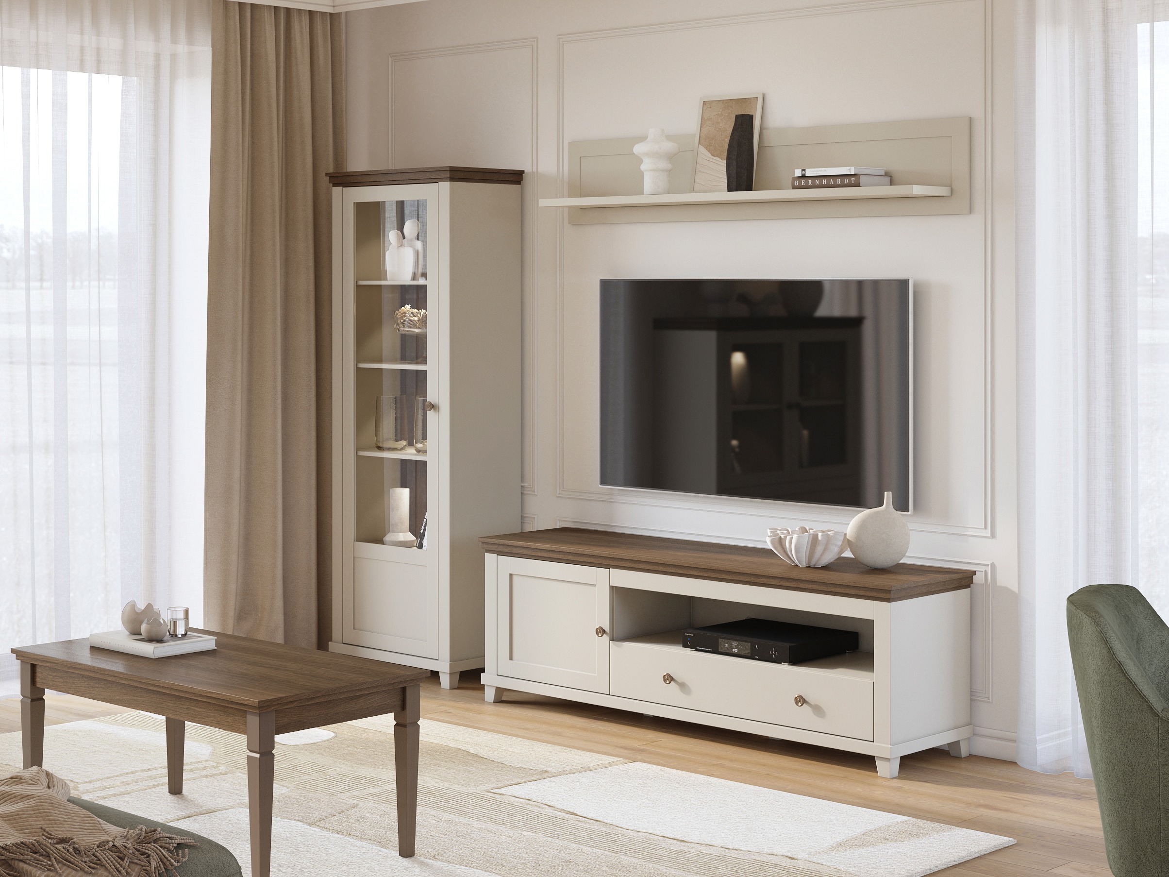 Regal Tolnue 101 (Hellbeige + Eichenholzoptik)