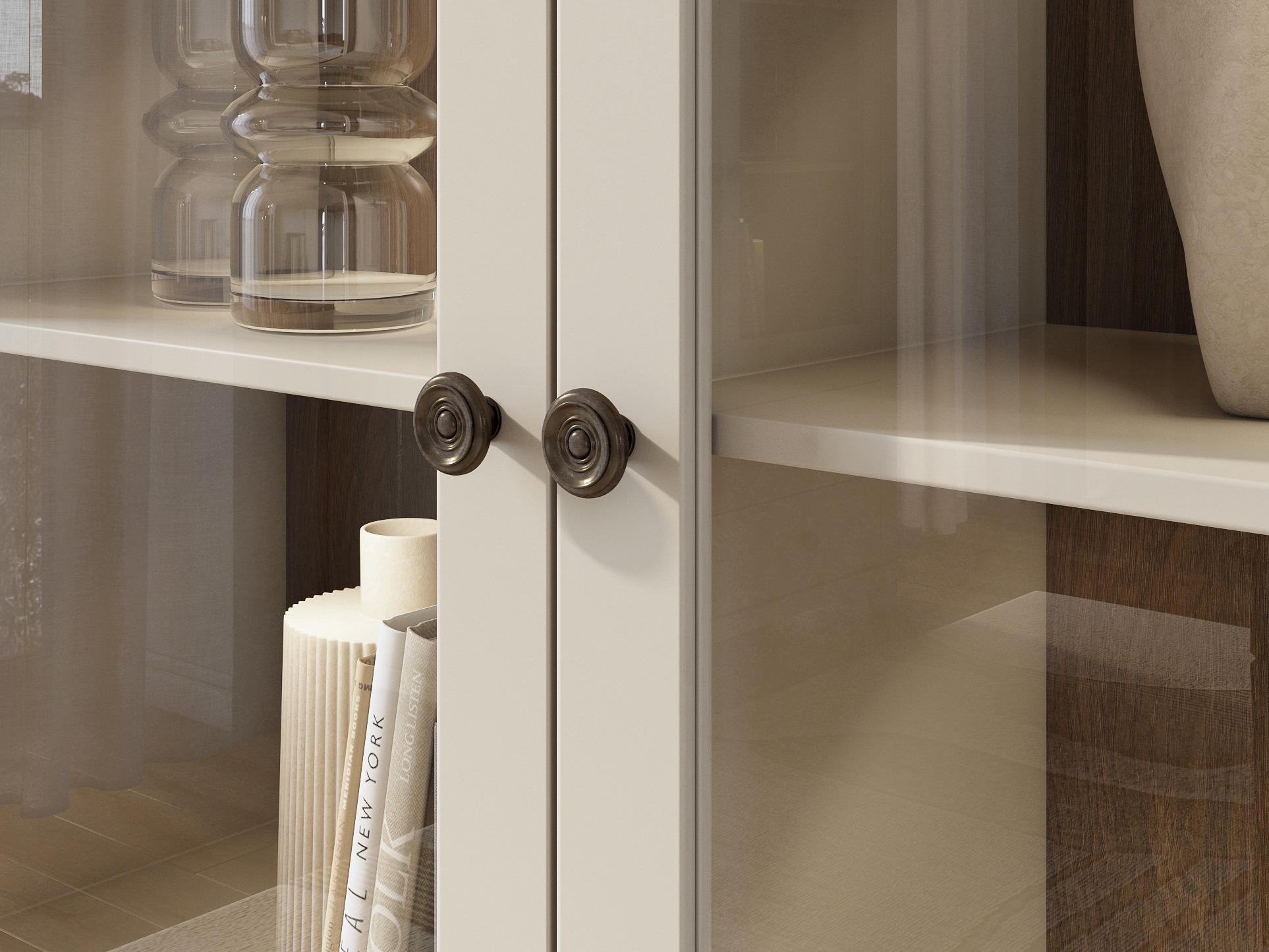 Regal Tolnue 102 (Hellbeige + Eichenholzoptik)