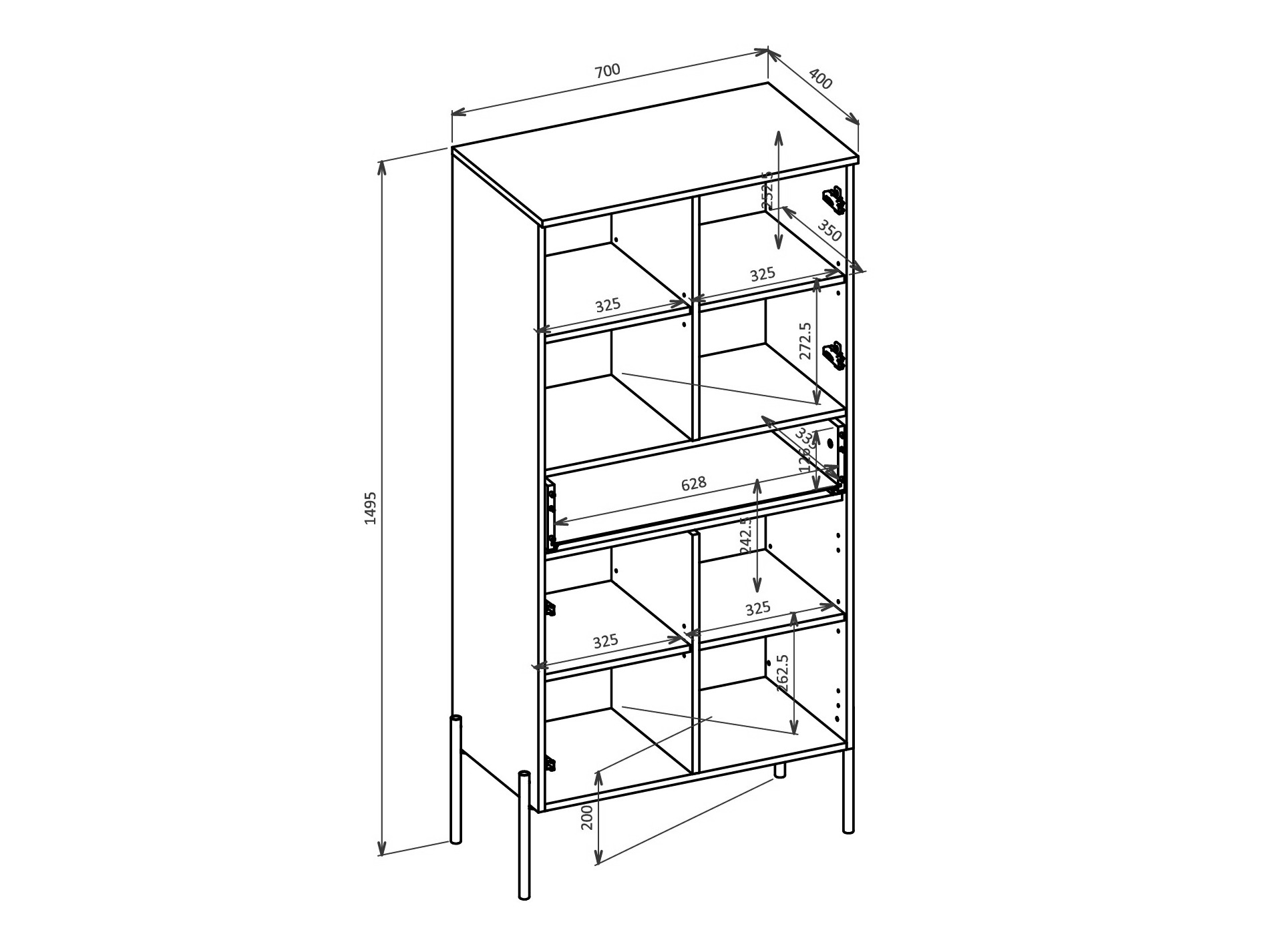Regal Levtenu 120 (Eichenholzoptik)