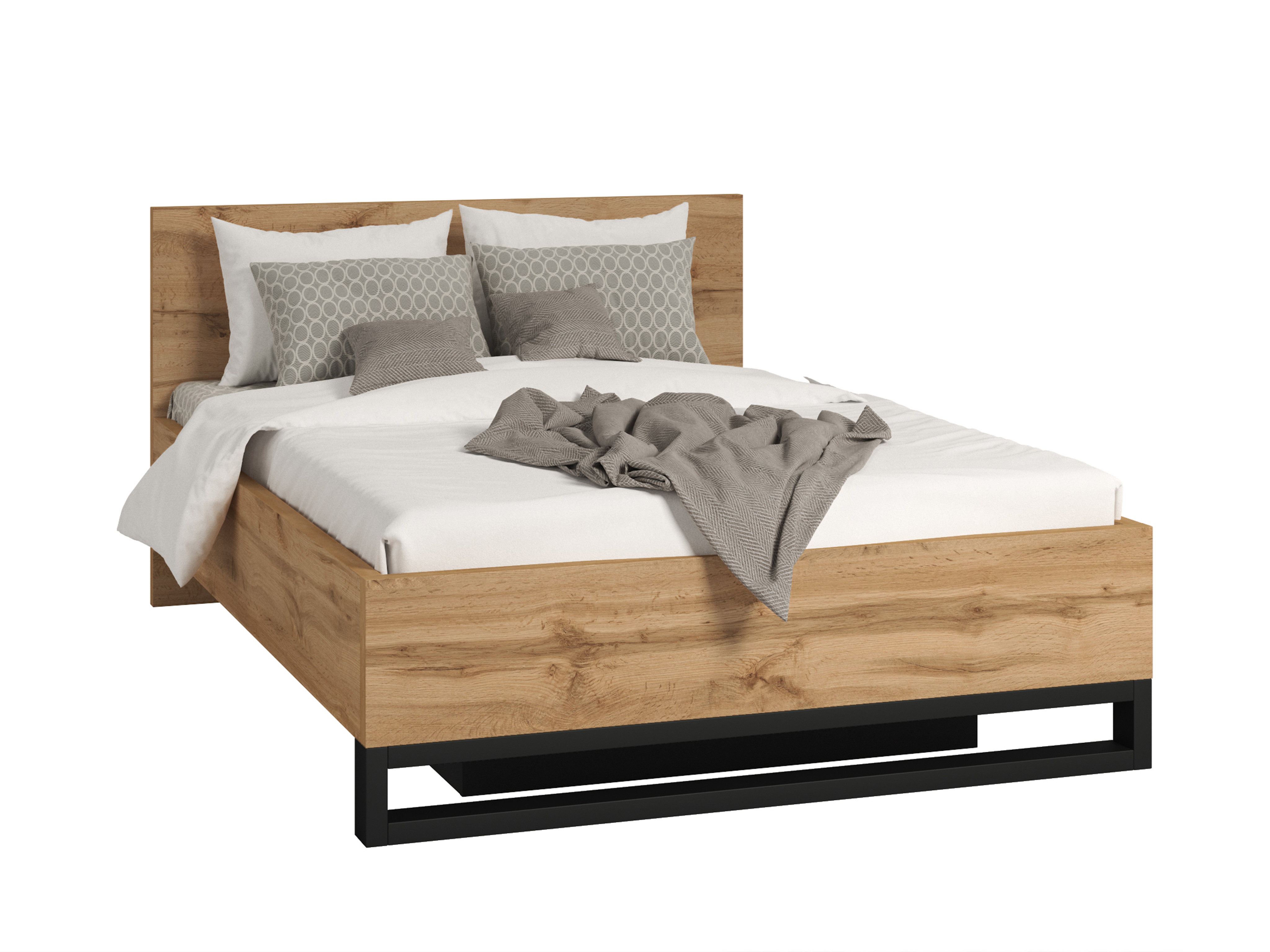 Bett Avicavu 118 (Wotan Eiche + Schwarz)