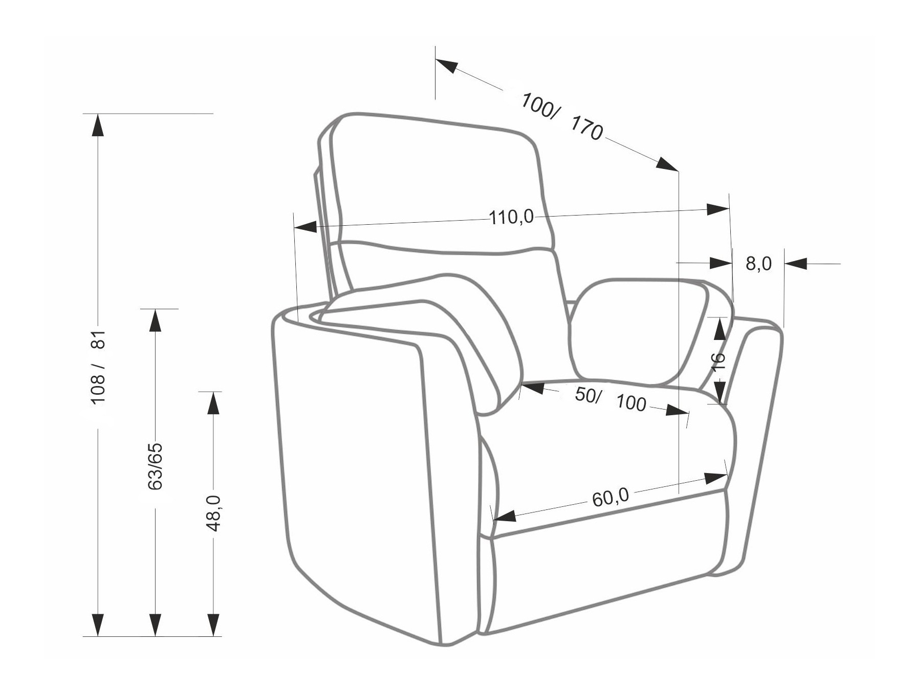 Sessel Liegesessel Houston 2079 (Gelb)