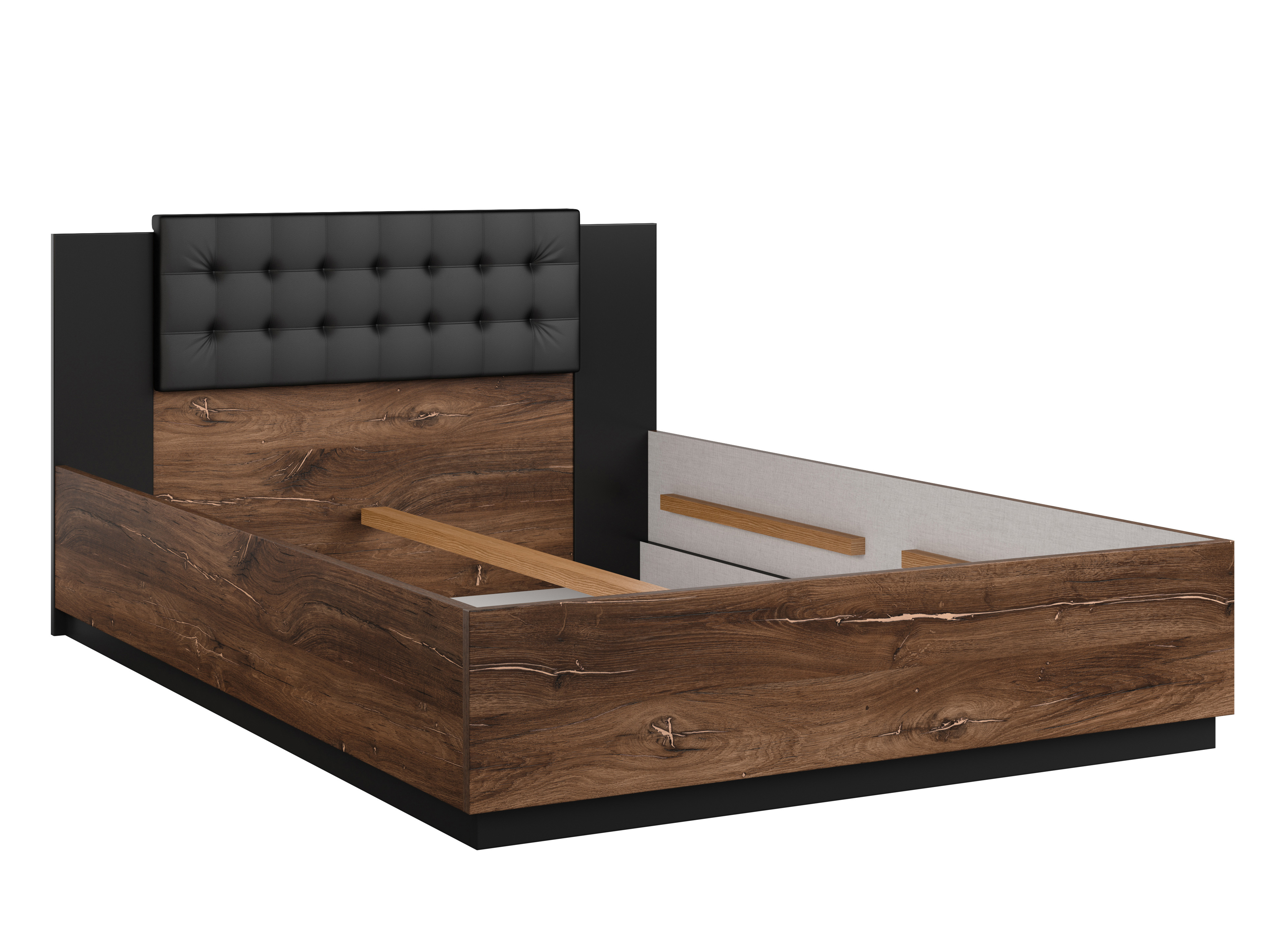 Bett Felelie 104 (Eichenholzoptik Flagstaf dunkel + Kupfer)