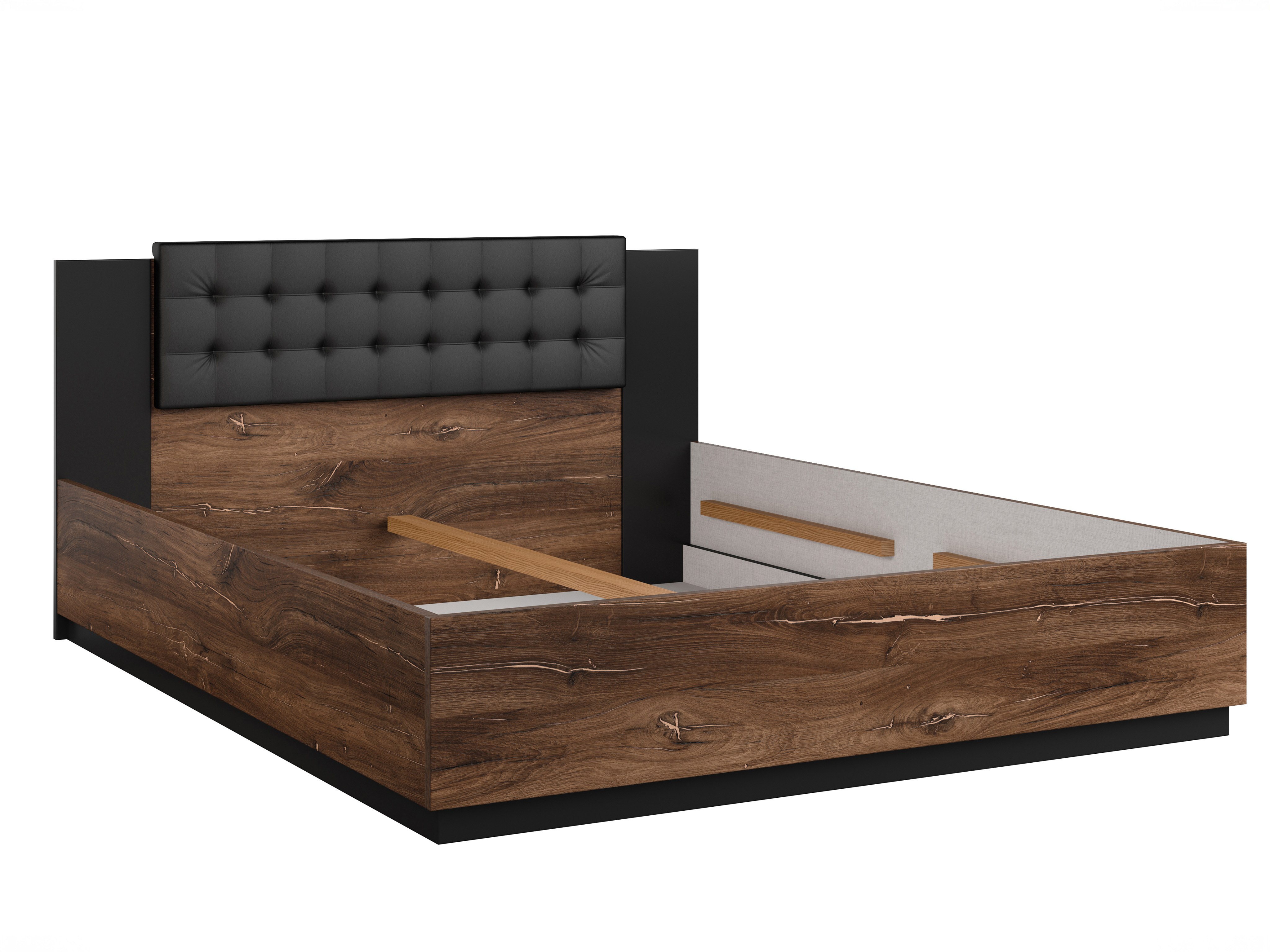 Bett Felelie 104 (Eichenholzoptik Flagstaf dunkel + Kupfer)