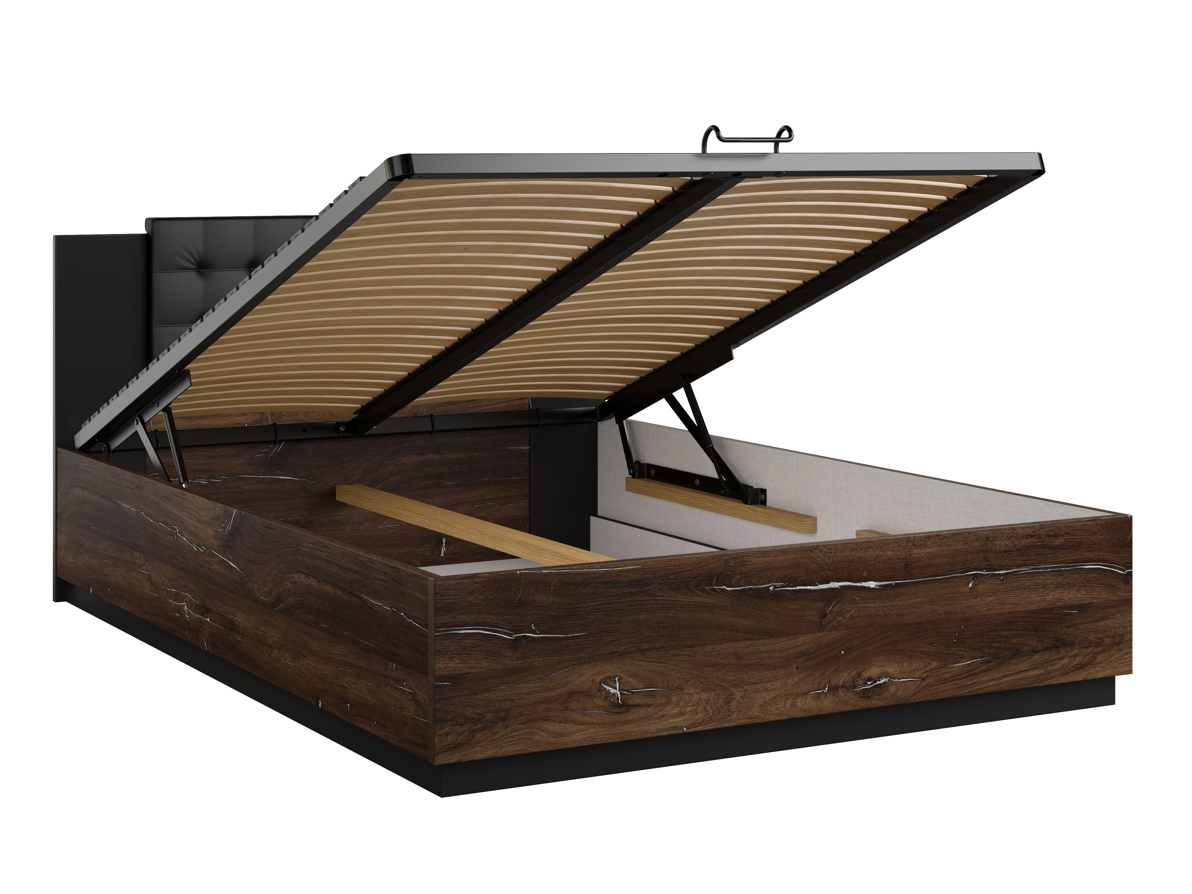 Bett Felelie 104 (Eichenholzoptik Flagstaf dunkel + Silber)