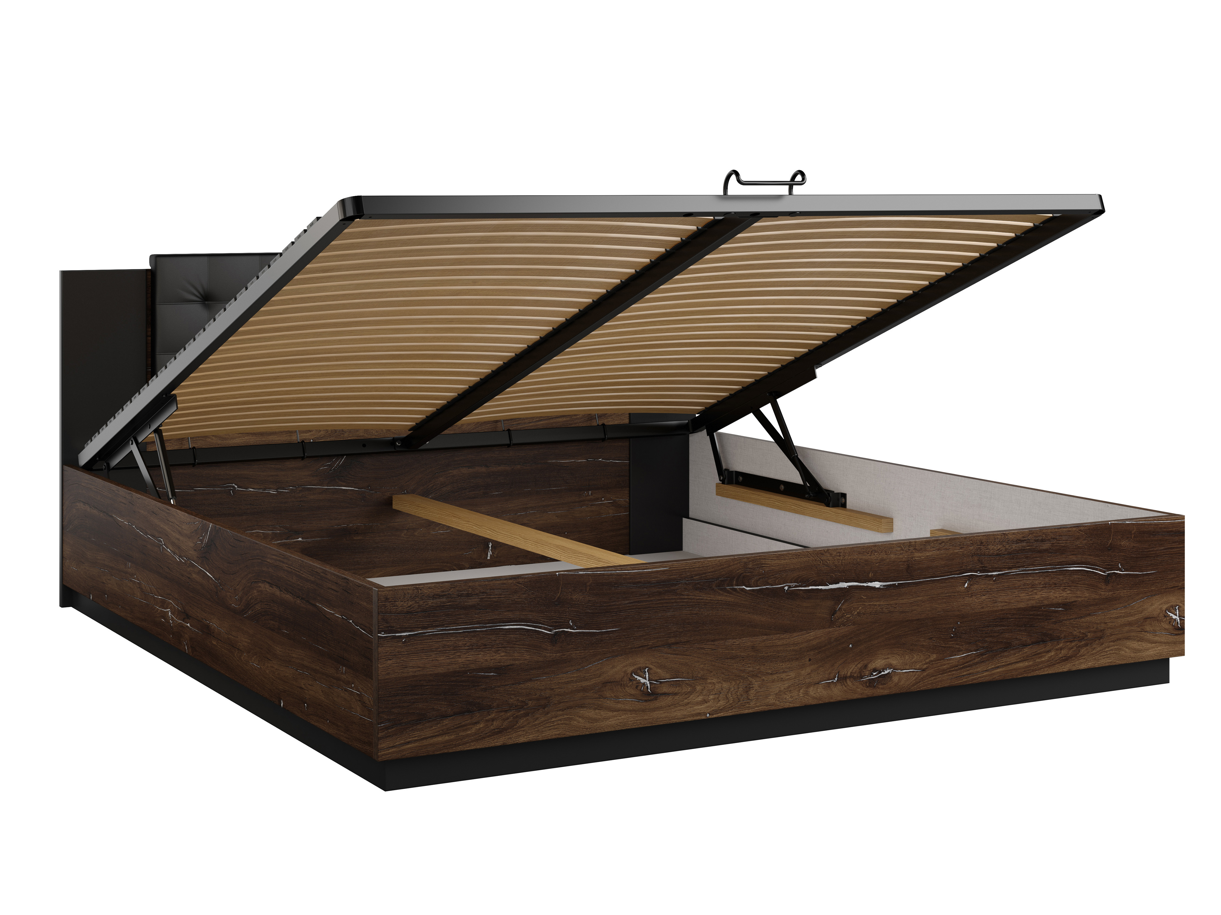 Bett Felelie 104 (Eichenholzoptik Flagstaf dunkel + Silber)