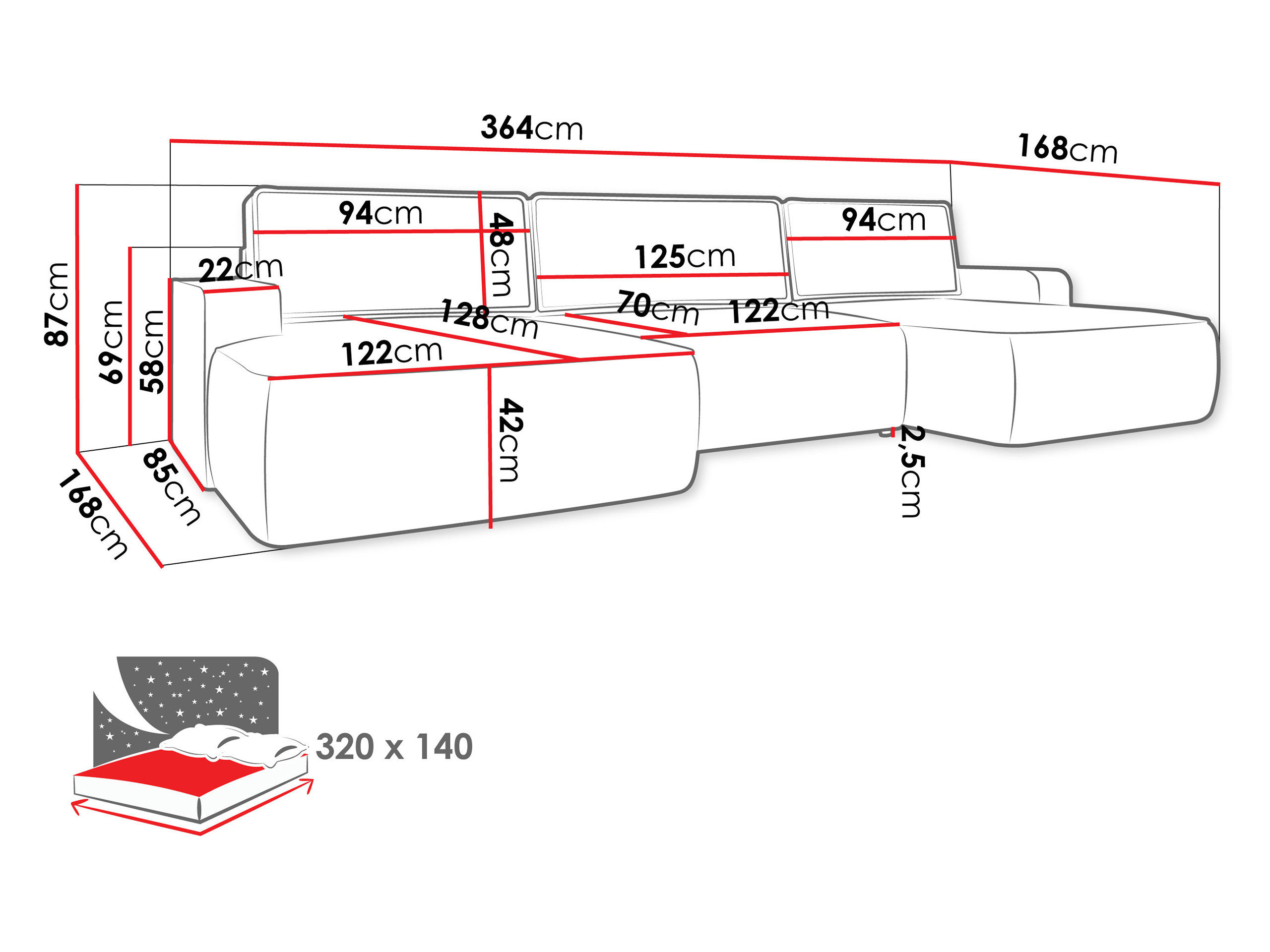 Ecksofa Bountiful 106 (Velo 623)