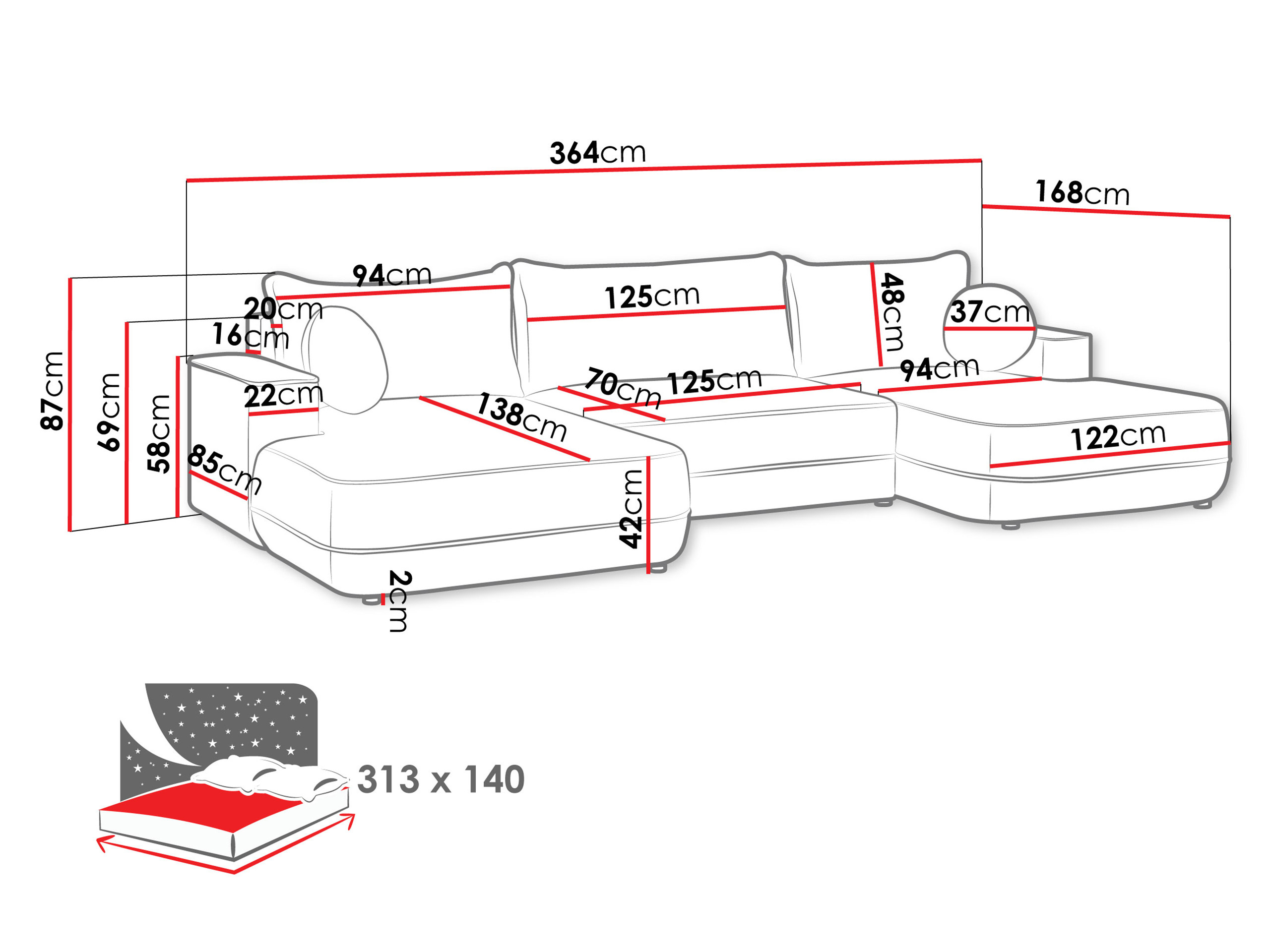 Ecksofa Magal (Velo 621)