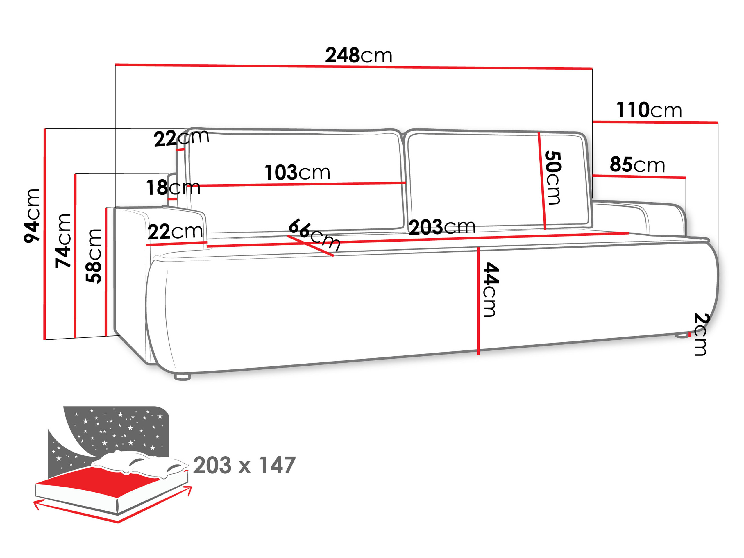 Schlafsofa Bountiful 103 (Velo 635)