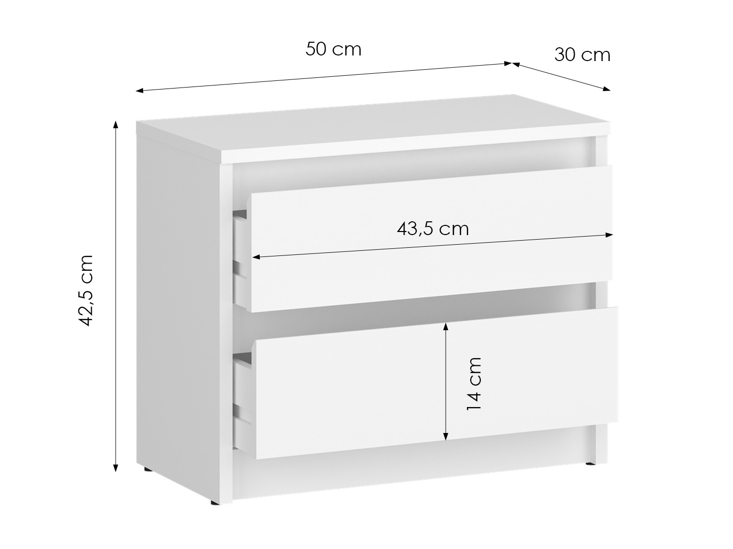 Nachttisch Ontario 197 (Weiß)