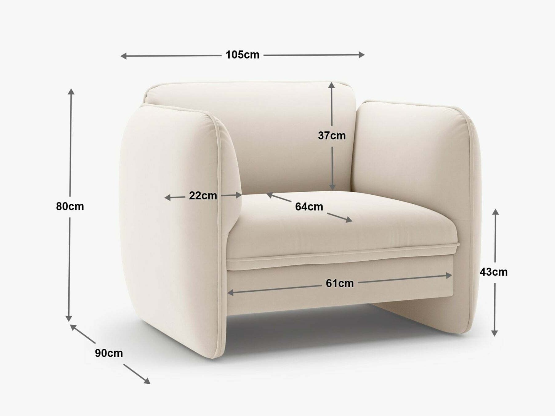 Sessel Romsero 100 (Magic Velvet 2296)