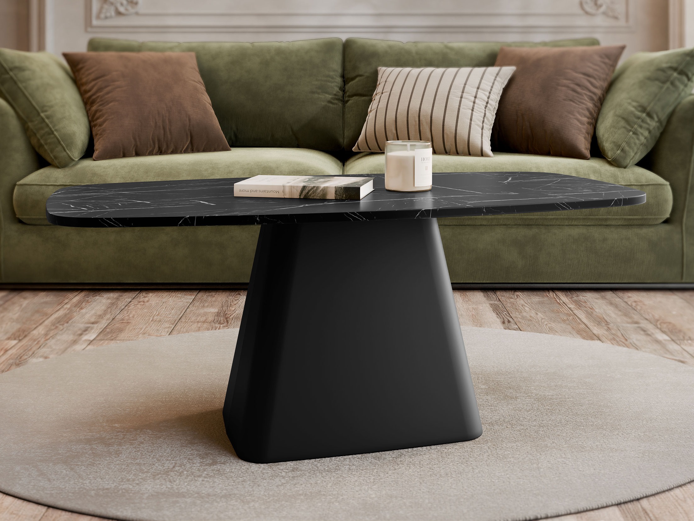 Couchtisch Oswego 158 (Schwarzer Marmor)