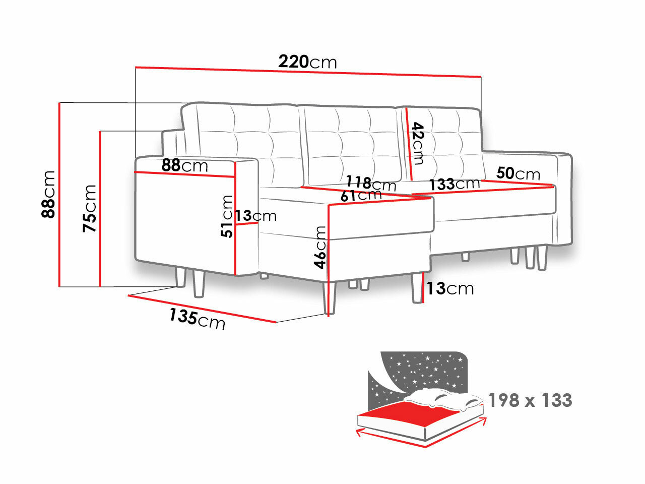 Ecksofa Columbus 108 (Kronos 19)