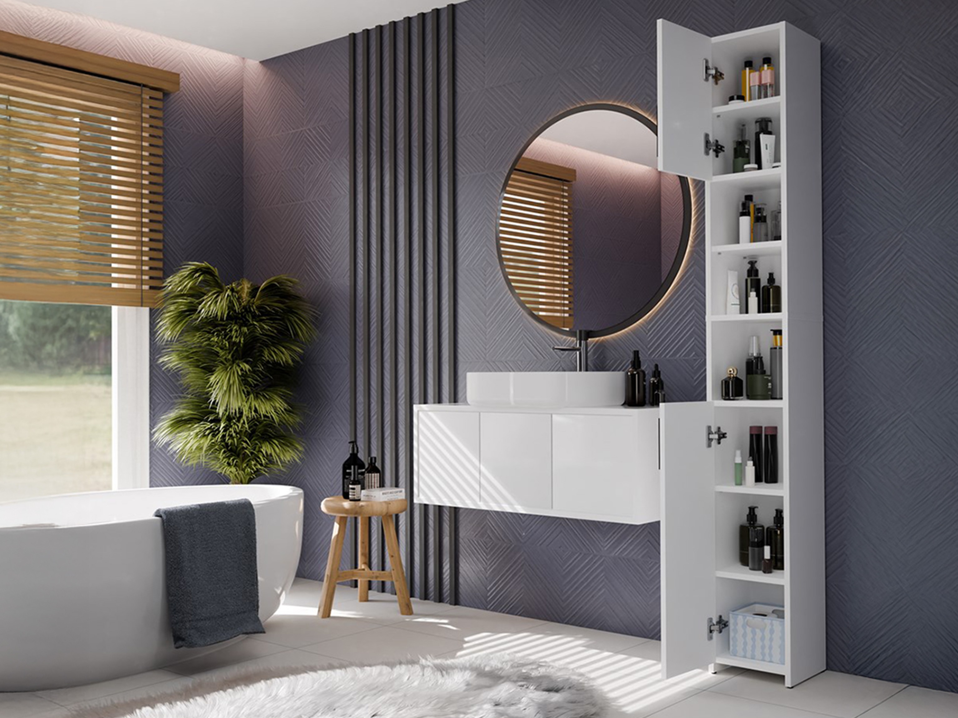 Stehender Badezimmerschrank Mandeville 345