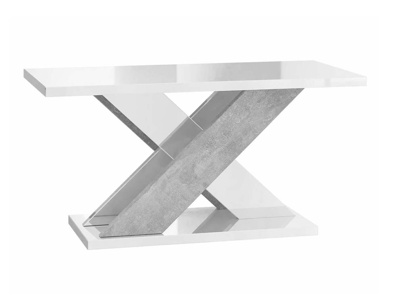 Tisch Goodyear 117 (Weiß glänzend+ Beton)
