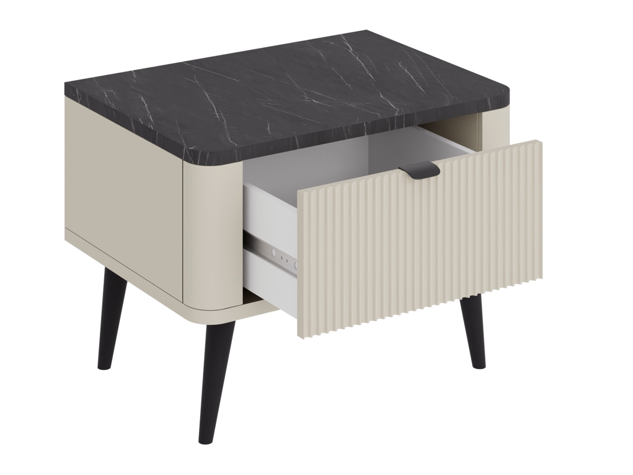 Nachttisch Lufela 116 (Kaschmir + Walnussholzoptik)