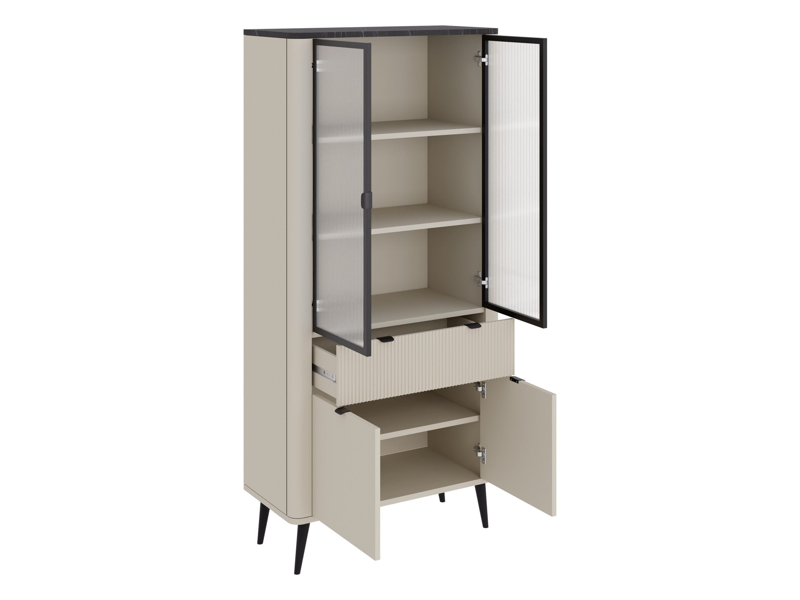 Wohnzimmer-Sets Lufela 120 (Kaschmir + Grauer Marmor)