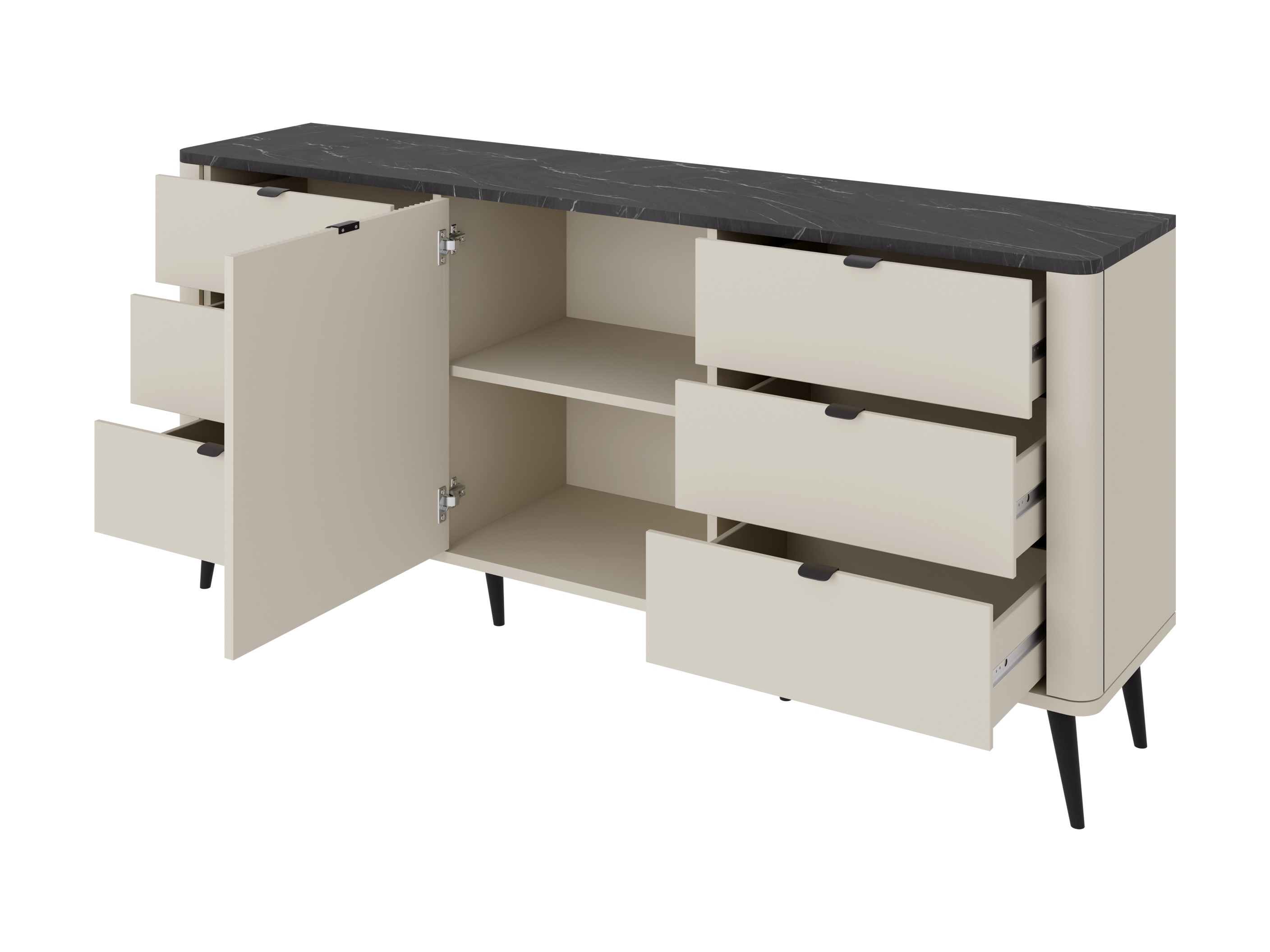 Wohnzimmer-Sets Lufela 122 (Kaschmir + Walnussholzoptik)