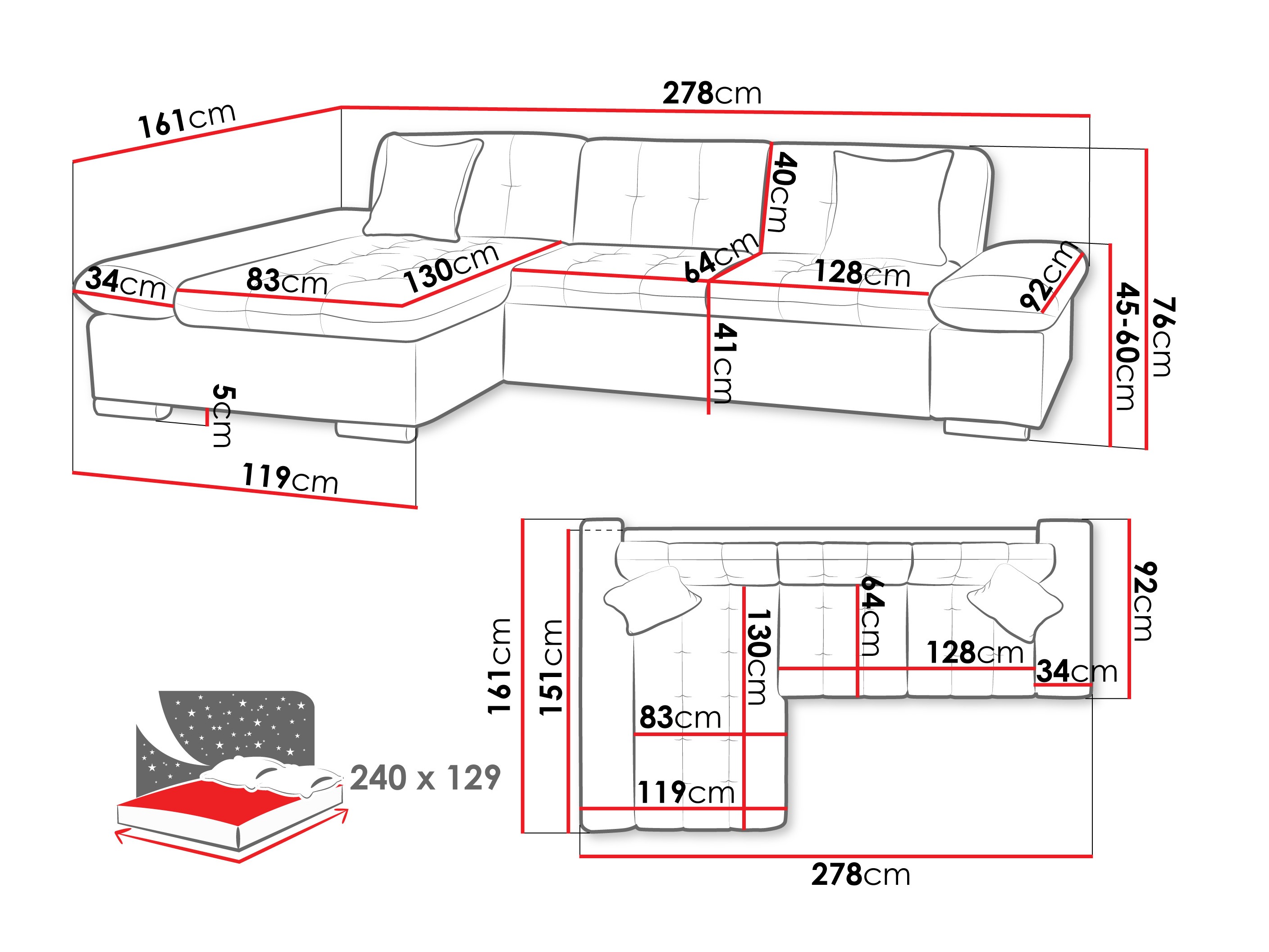 Ecksofa Comfivo Sanitas II (Maya 07 + Maya 02)