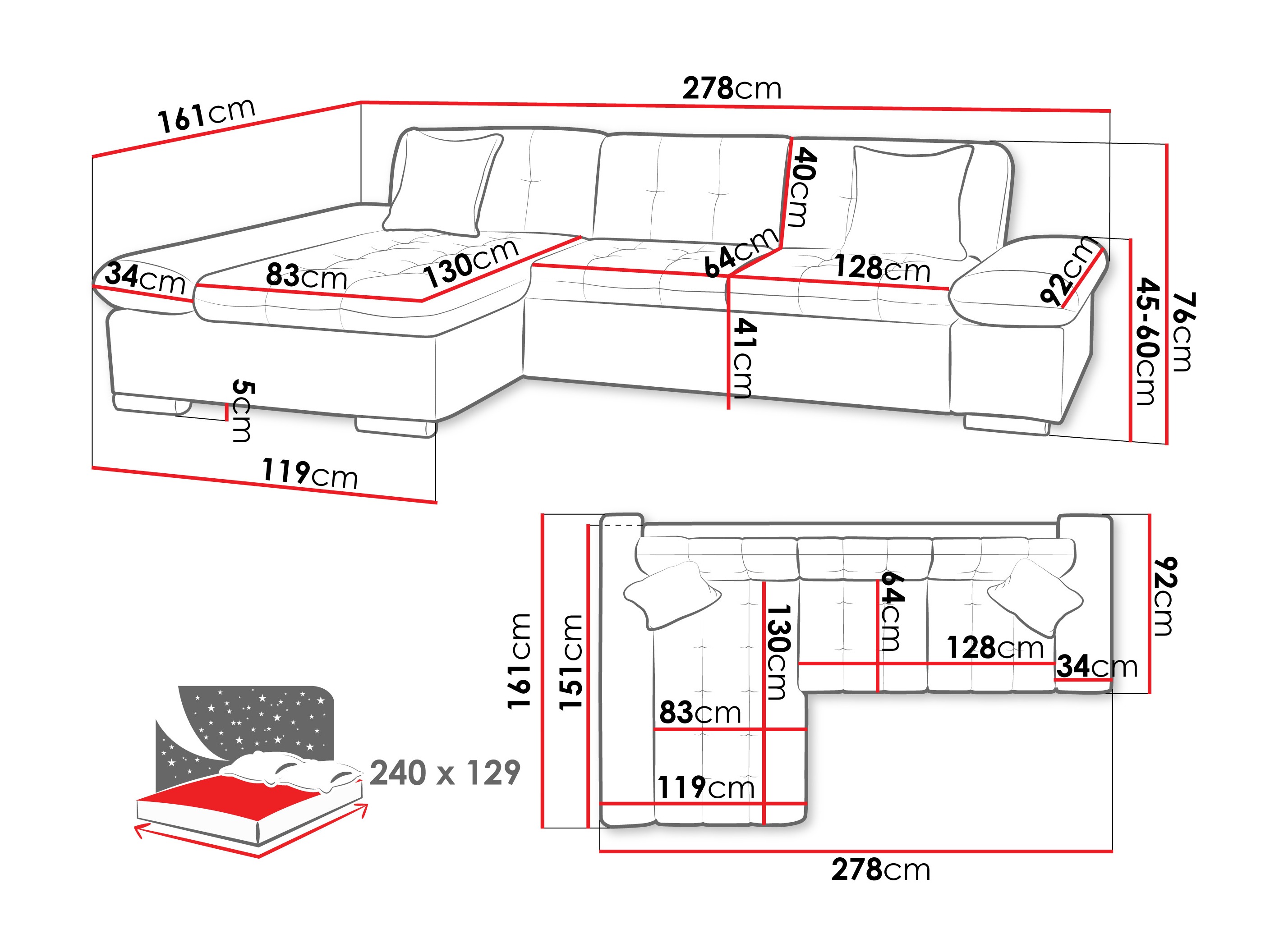 Ecksofa Comfivo Sanitas II (Maya 09 + Maya 20)