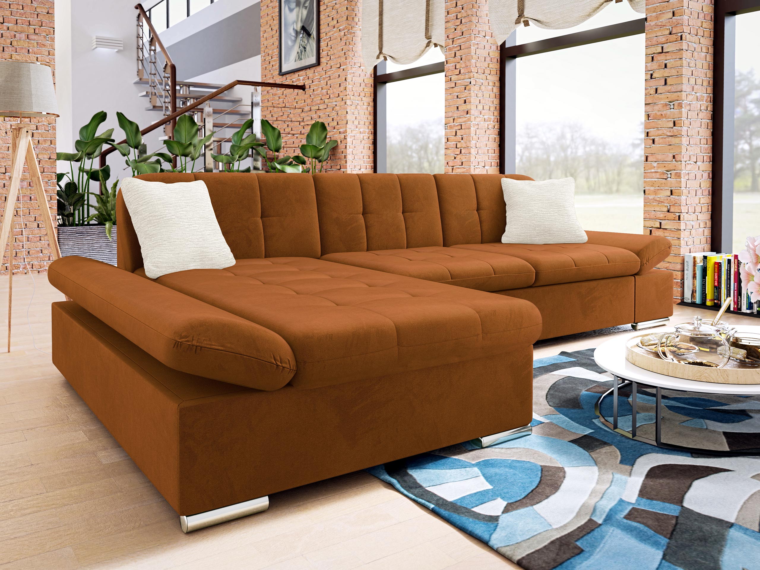 Ecksofa Comfivo Sanitas II (Piano 21 + Mokka 03)