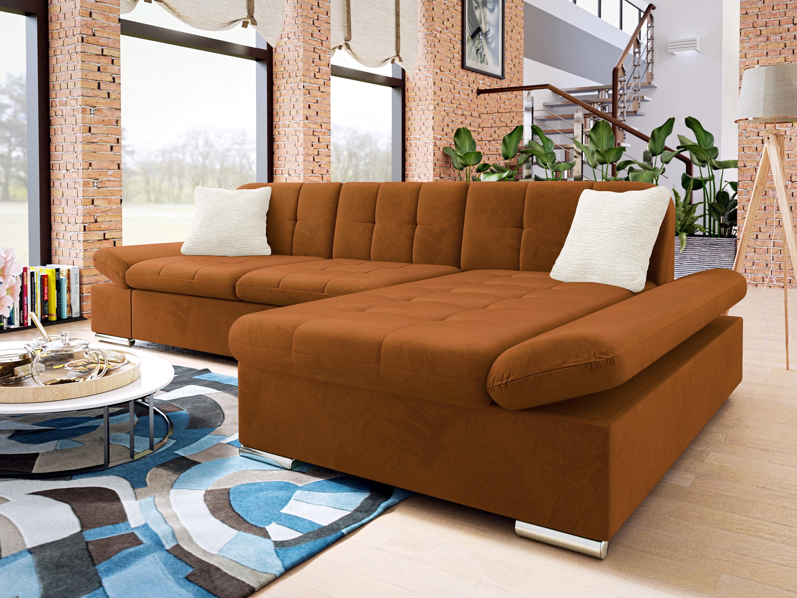 Ecksofa Comfivo Sanitas II (Piano 21 + Mokka 03)