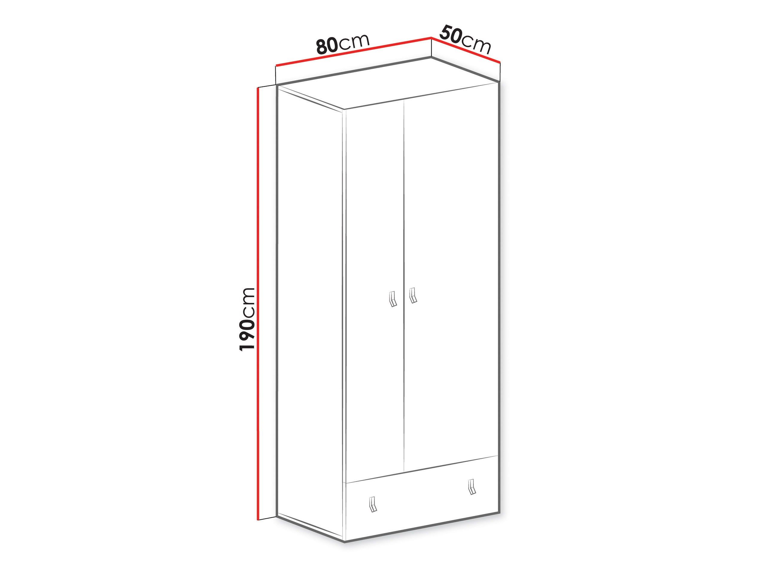 Kleiderschrank Camteso 101 (Weiß + Eichenholzoptik + Türkis)