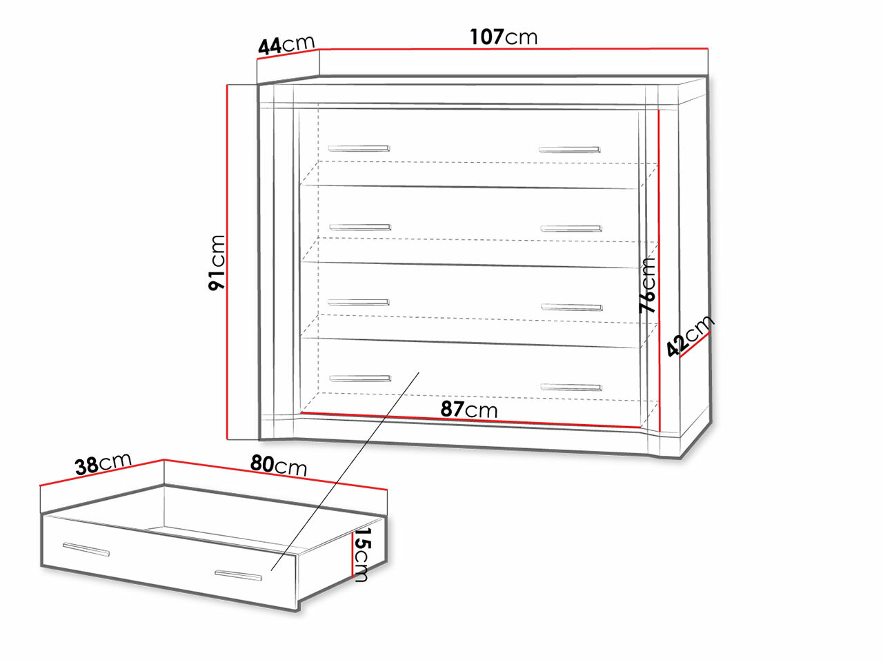 Kommoden Lorelie 101 (Trüffel eichenholzoptik)