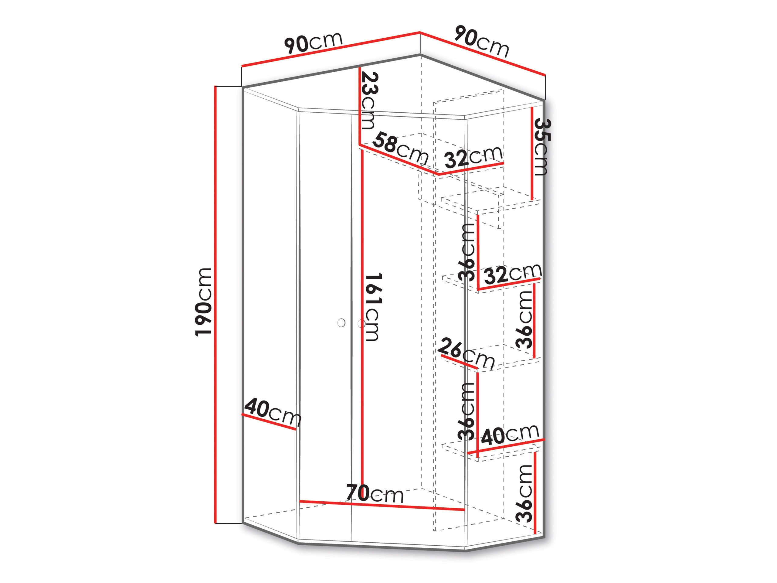 Eckkleiderschrank Tesmonu 101