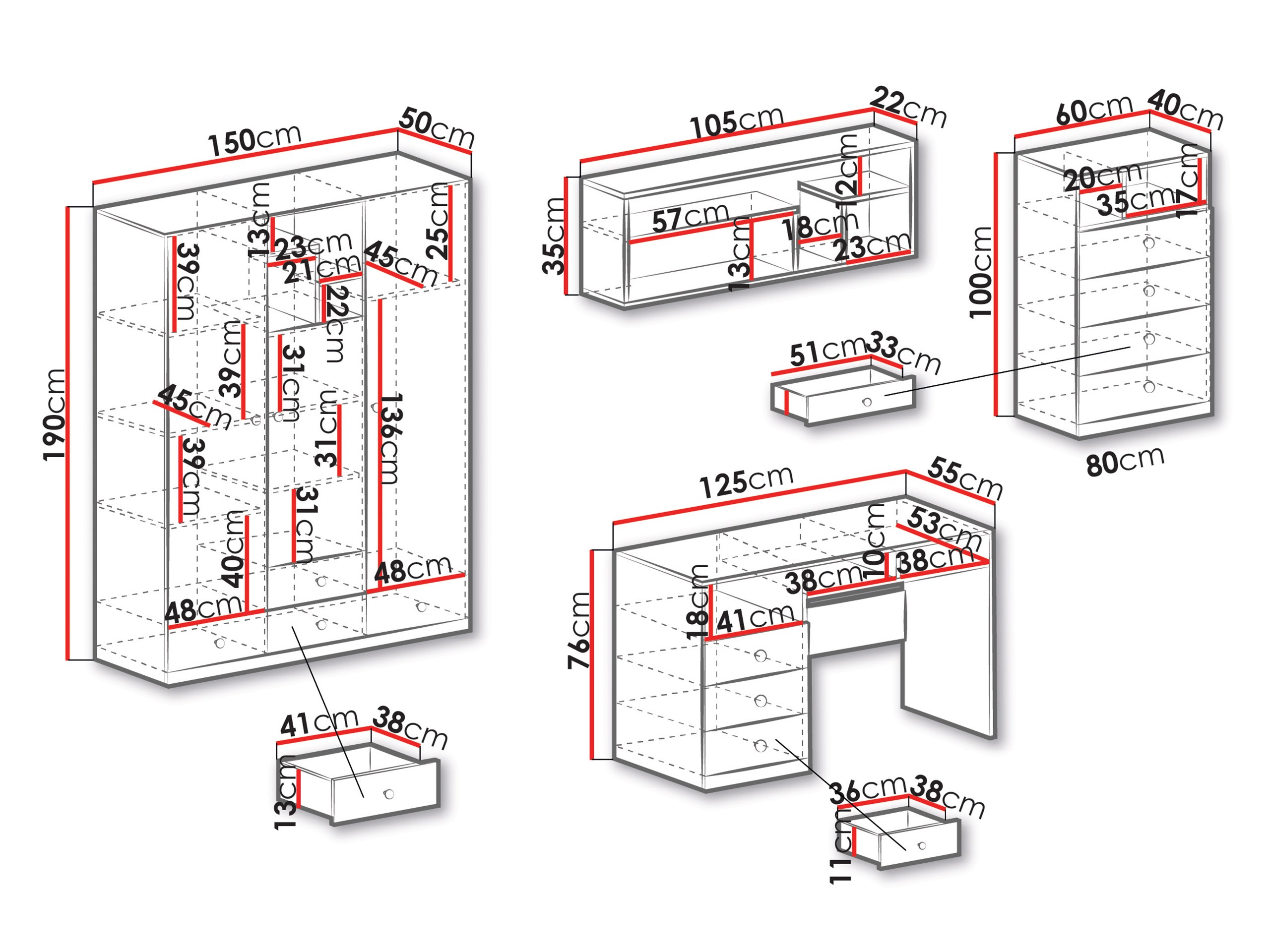Möbel-Set Tesmonu 115