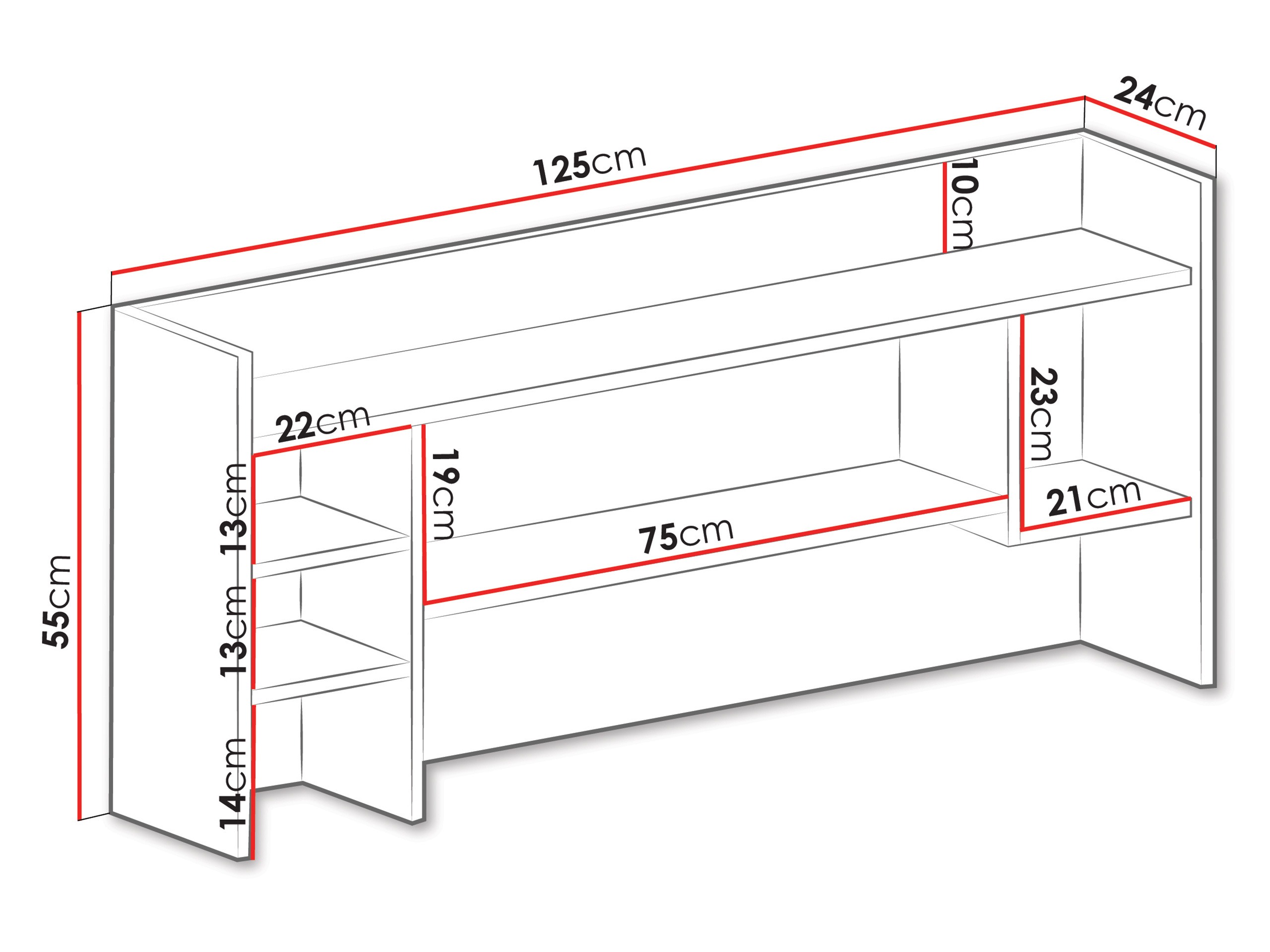 Wandregal Camteso 109 (Weiß + Eichenholzoptik + Türkis)