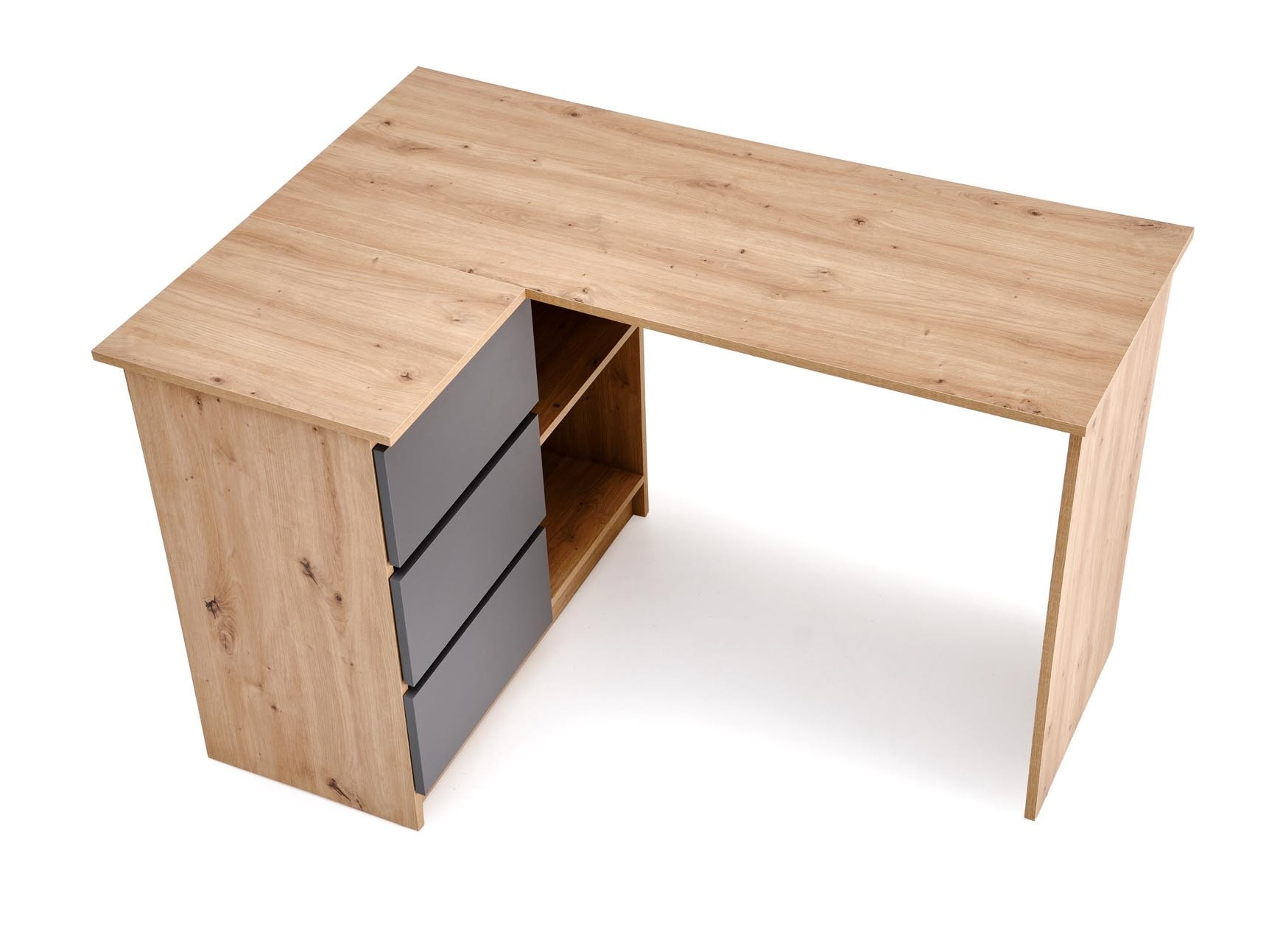 Eckschreibtisch Houston 1950 (Graphit + Artisan Eichenholzoptik)