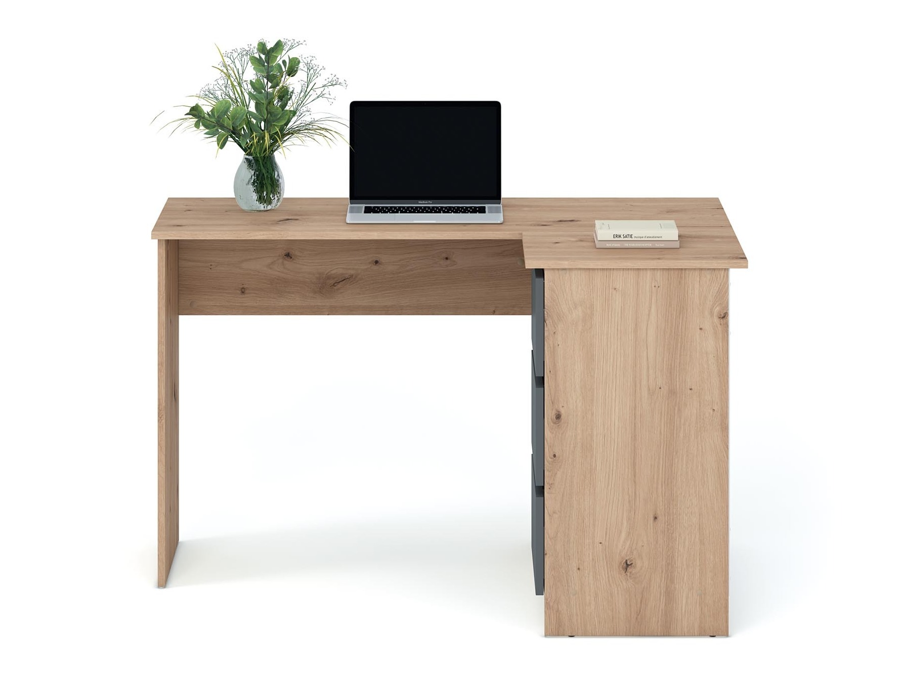 Eckschreibtisch Houston 1950 (Graphit + Artisan Eichenholzoptik)