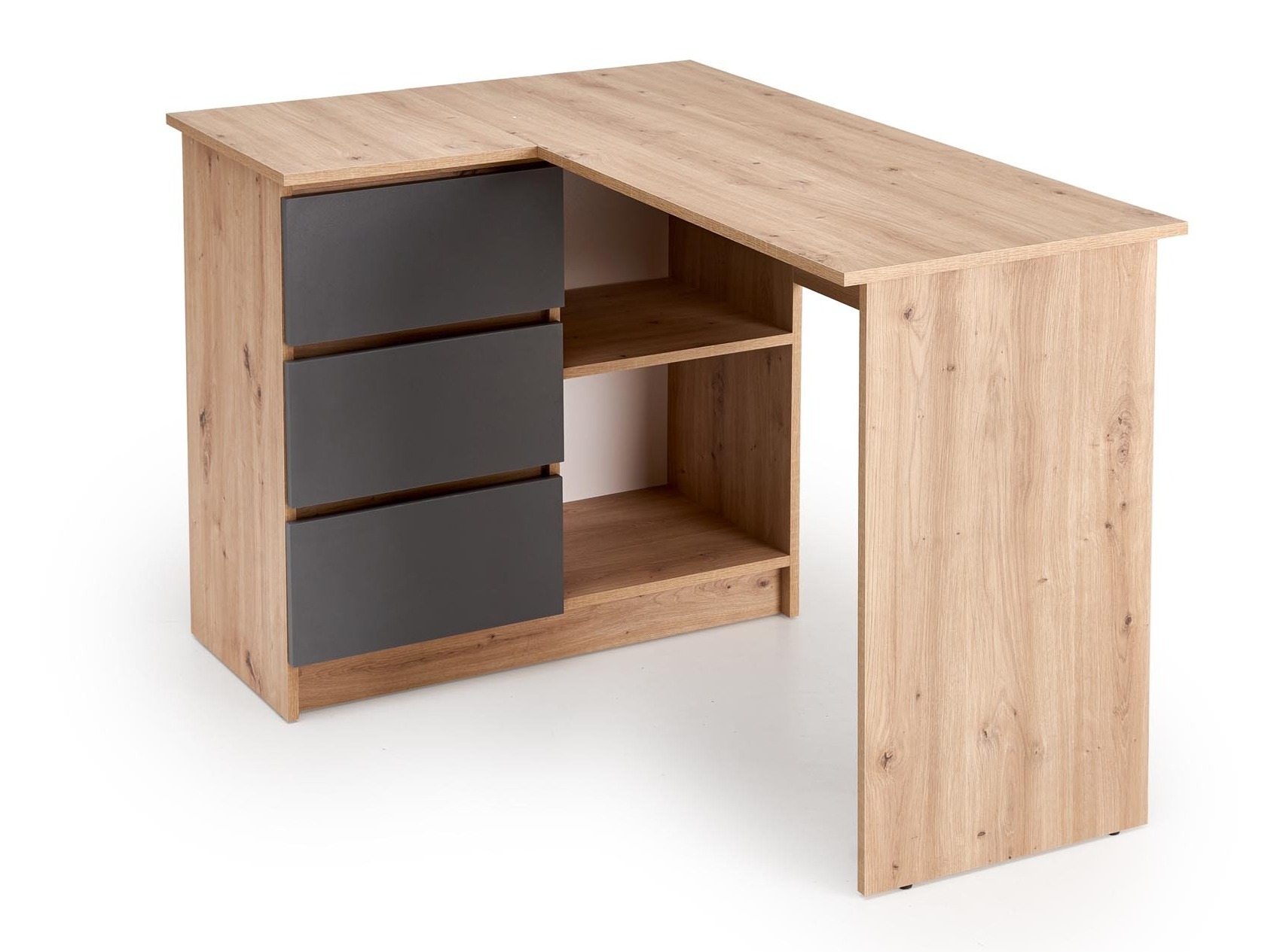 Eckschreibtisch Houston 1950 (Graphit + Artisan Eichenholzoptik)