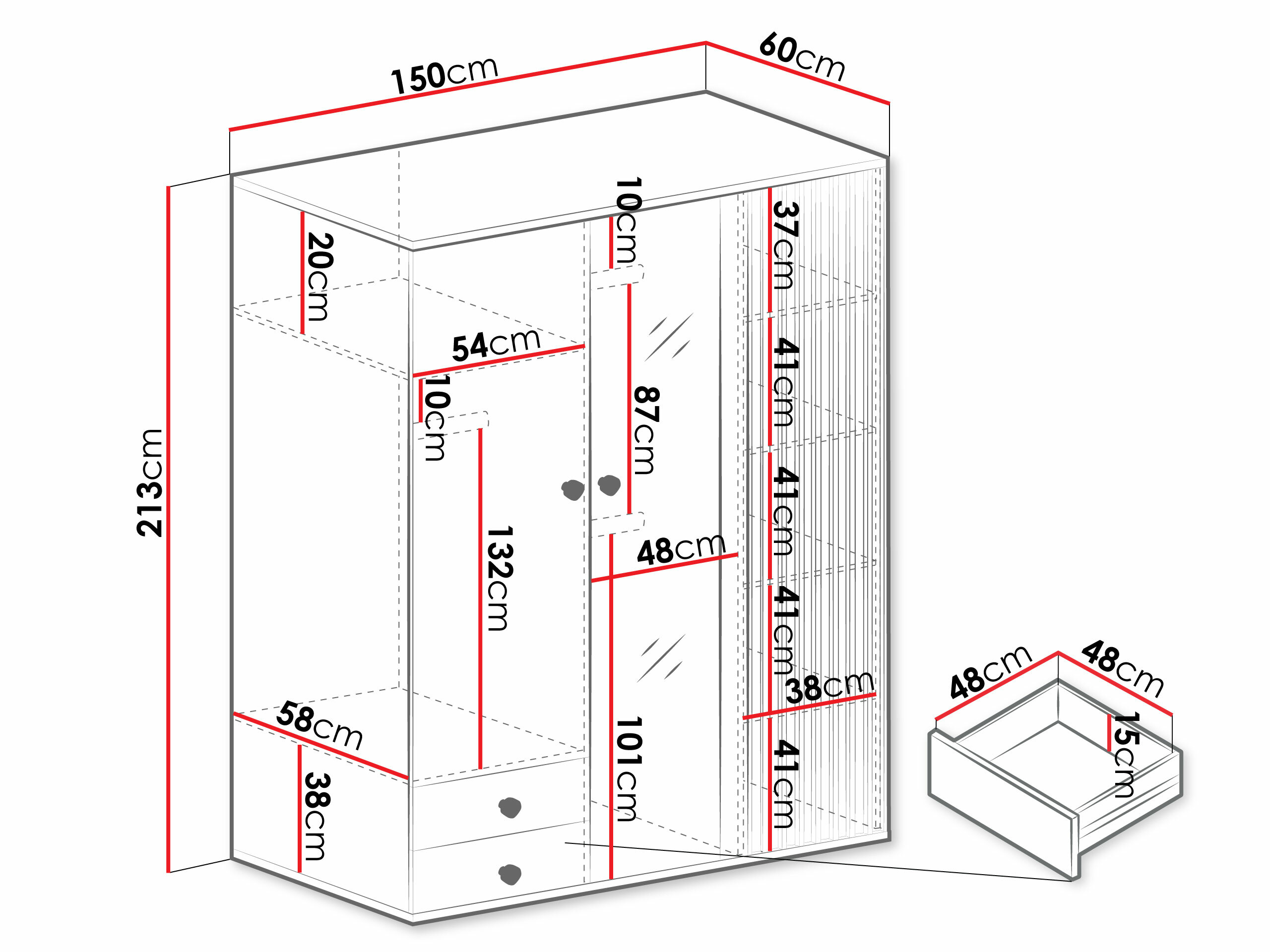 Kleiderschrank Venmava 115
