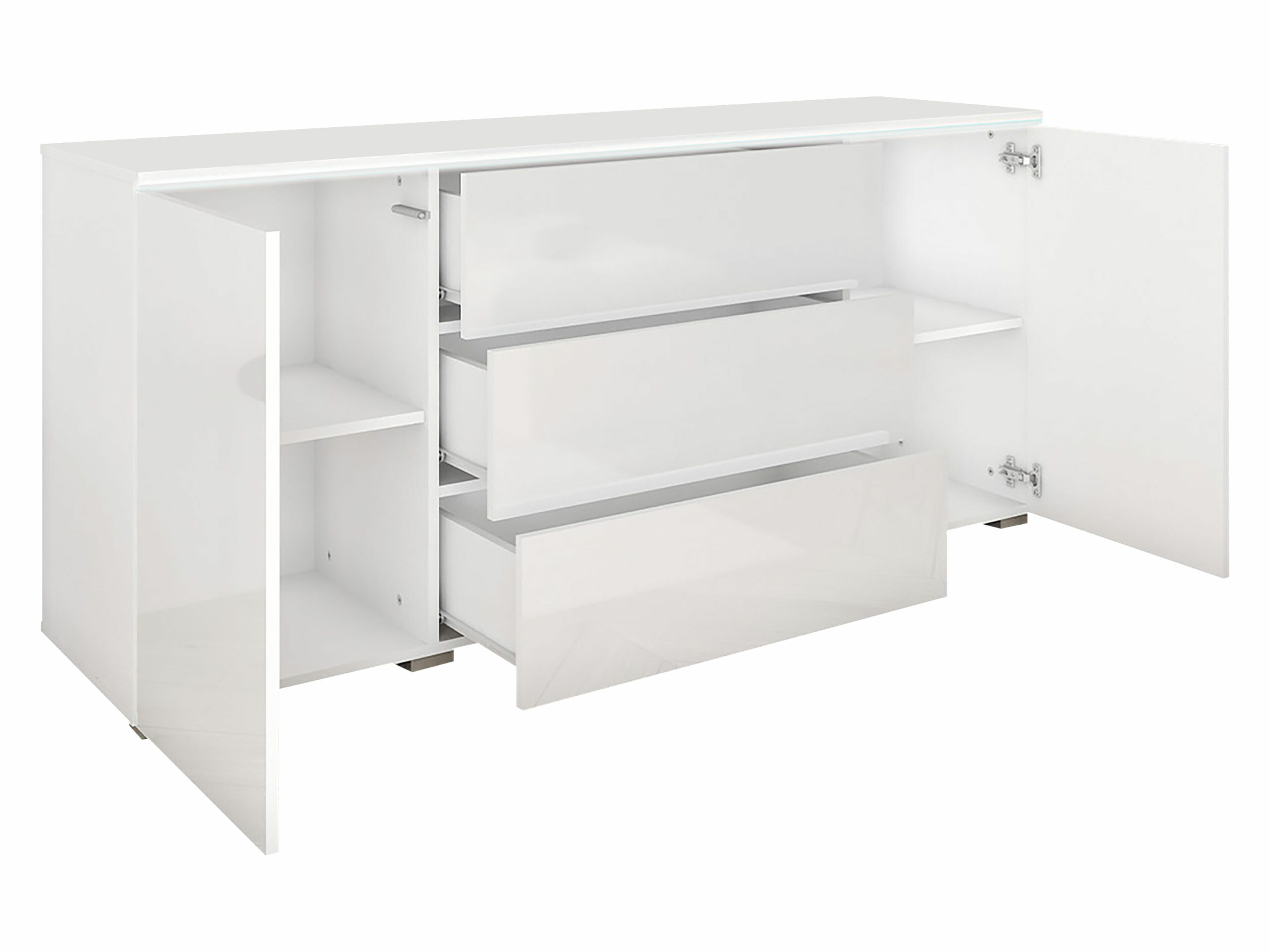 Kommoden Mirfivo 102 (Beton + Weiß glänzend)