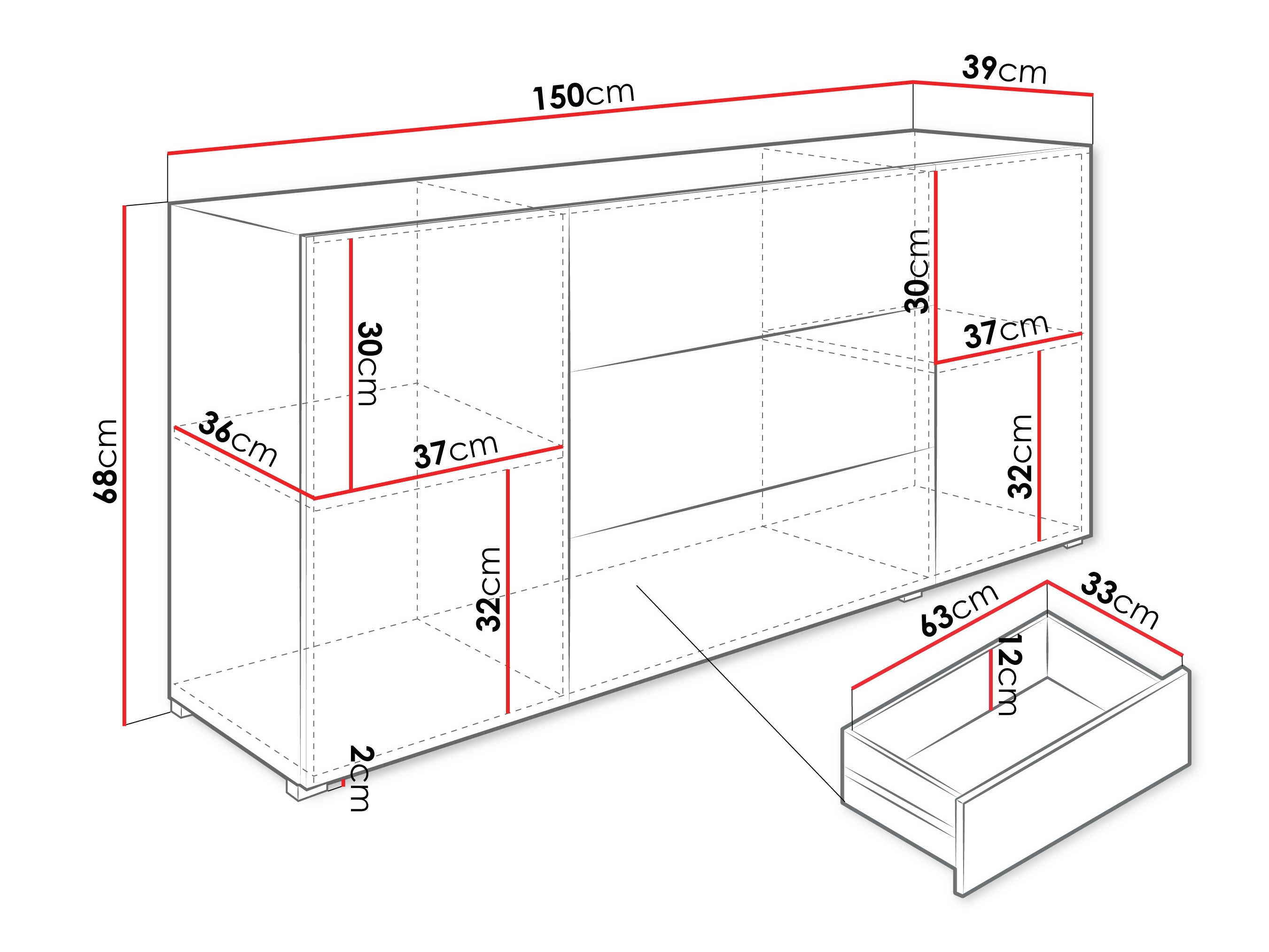 Kommoden Sarasota 191 (Wotan Eiche + Graphit)