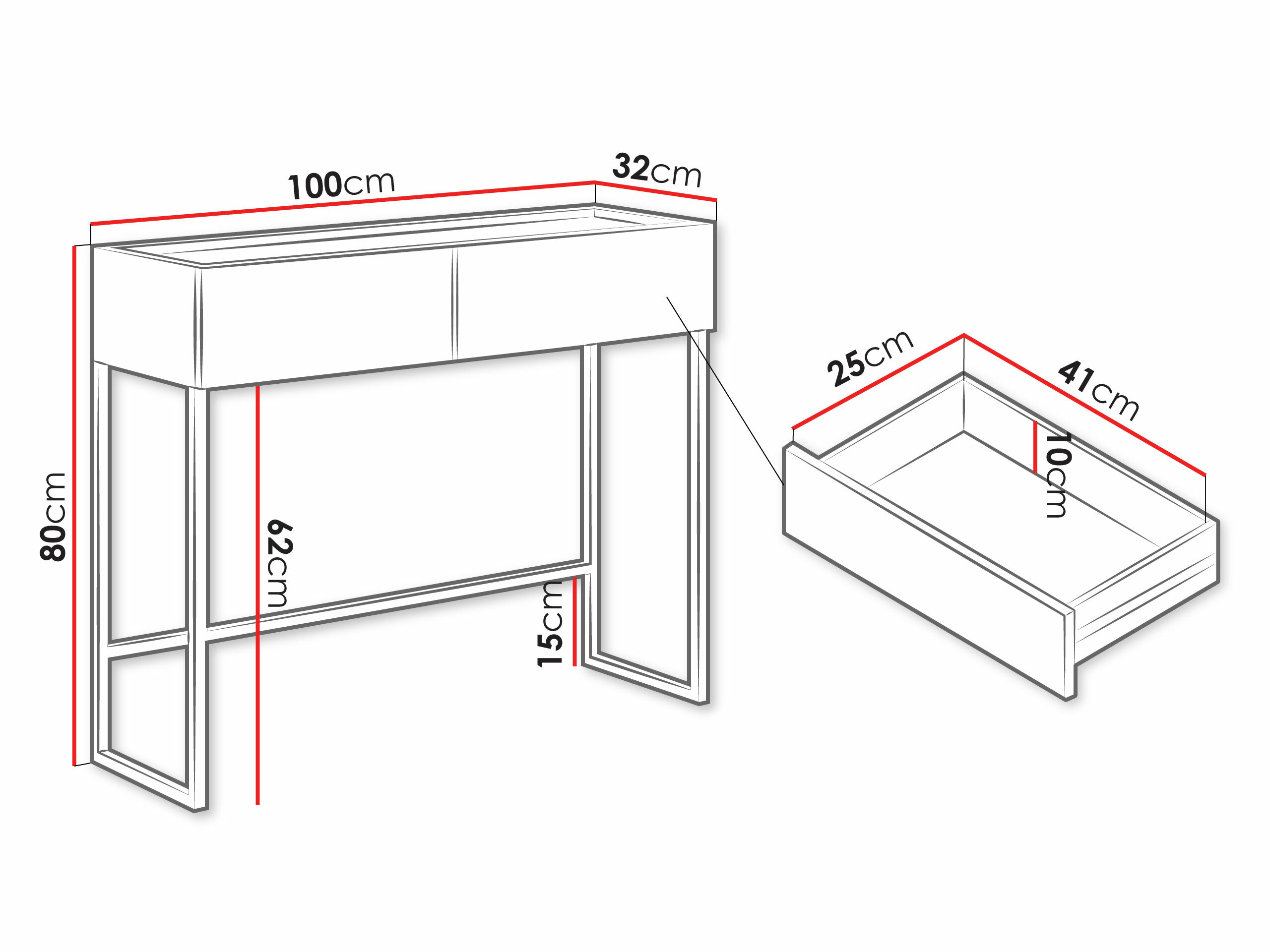 Konsolentisch Lunole 103 (Kaschmir)