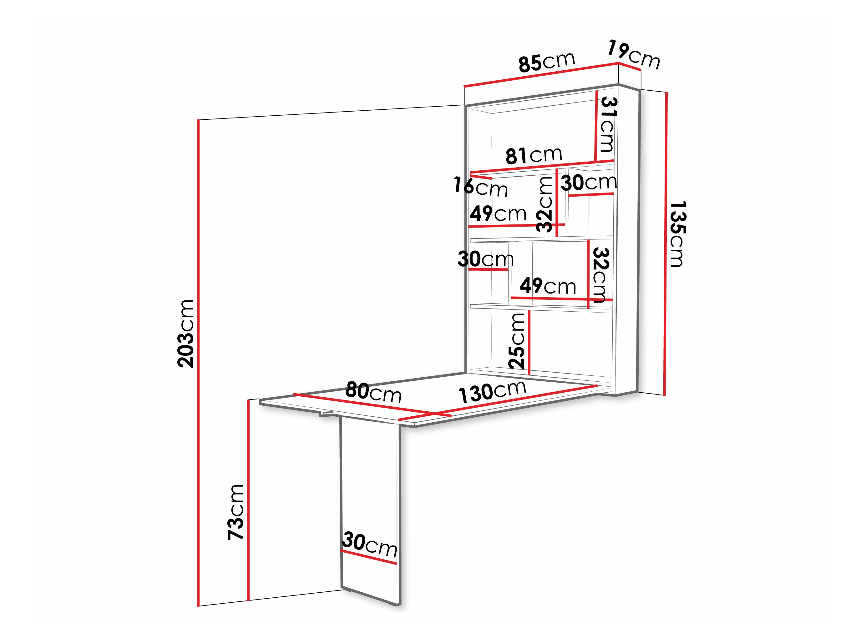 Tisch Buch Pinis III (Schwarz + Beton)