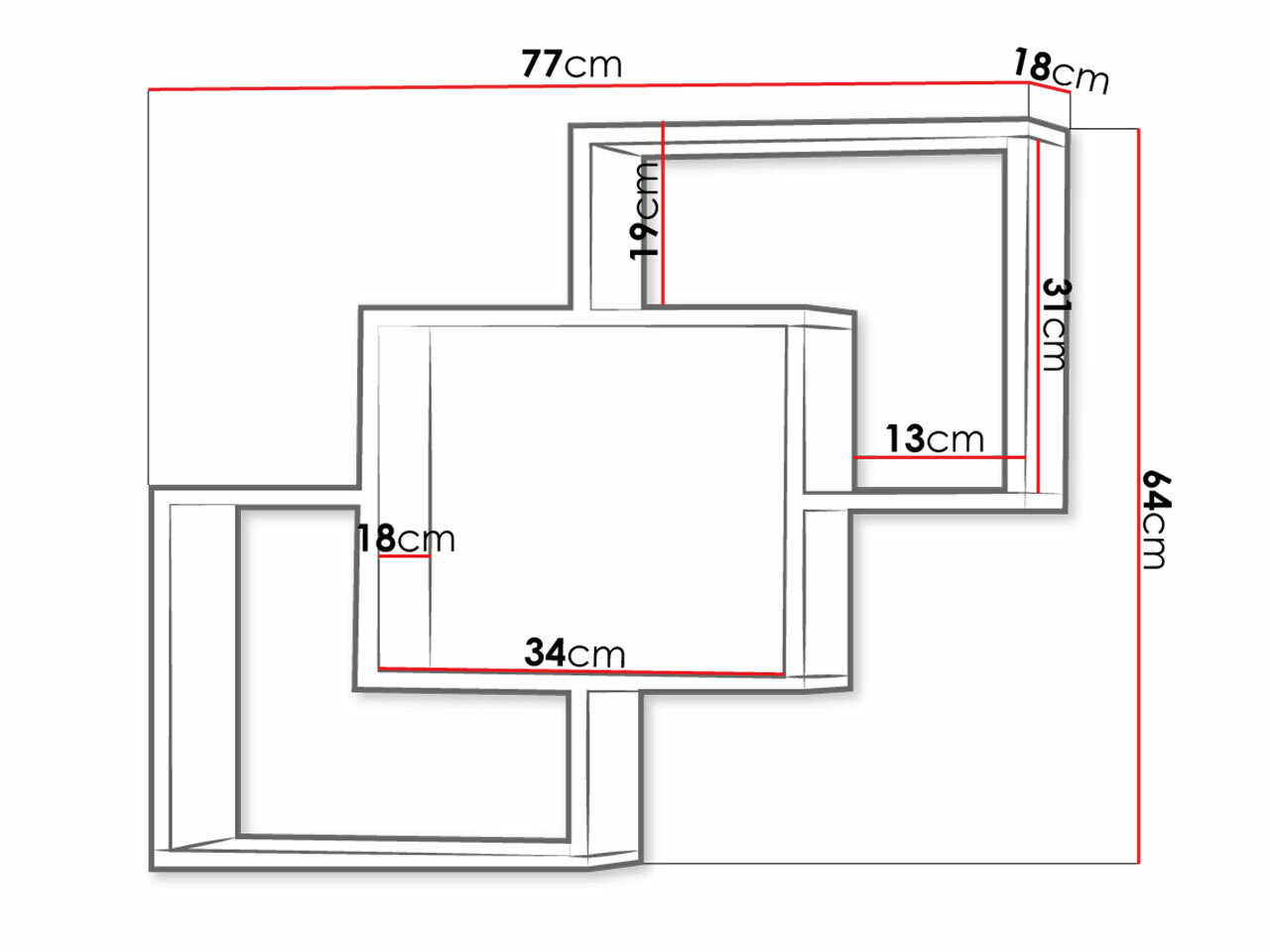 Wandregal Lorelie 121 (Trüffel eichenholzoptik)