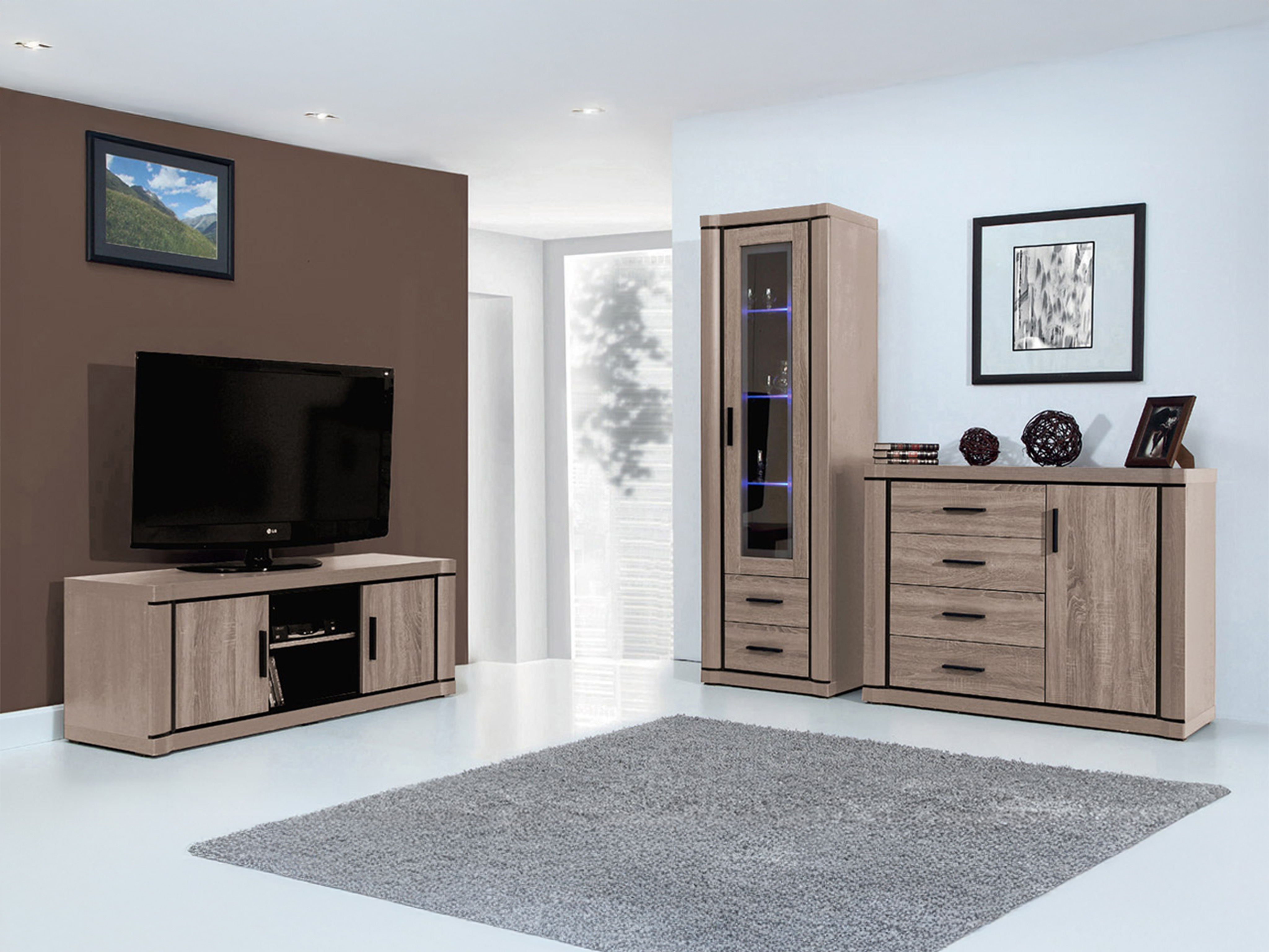 Wohnzimmer-Sets Lorelie 122 (Trüffel eichenholzoptik)