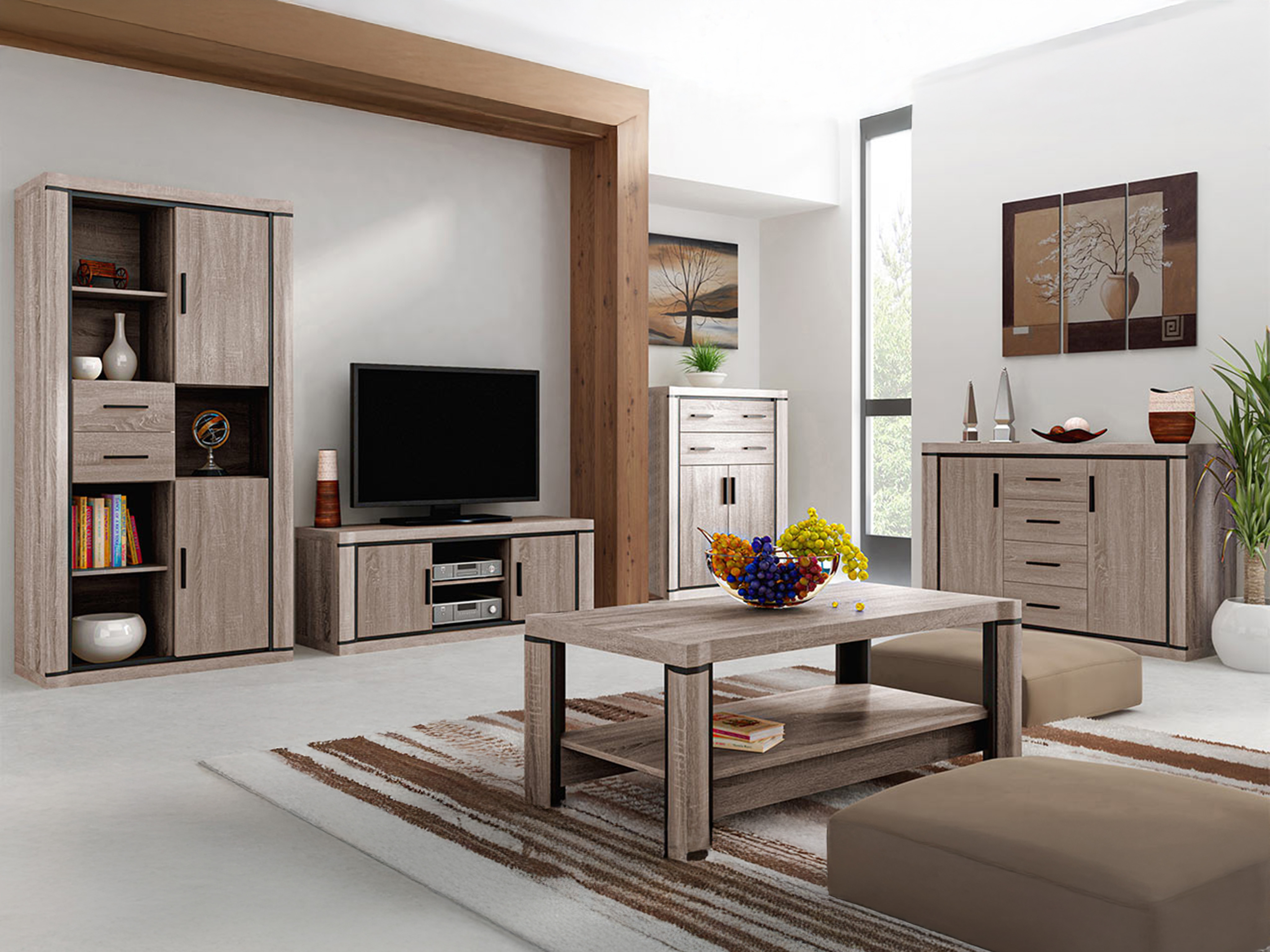 Wohnzimmer-Sets Lorelie 124 (Trüffel eichenholzoptik)
