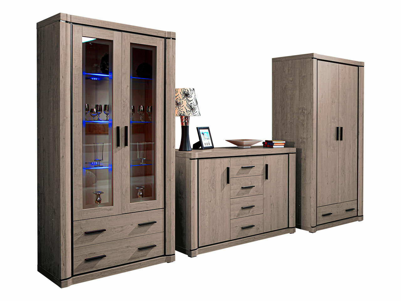 Wohnzimmer-Sets Lorelie 125 (Trüffel eichenholzoptik)