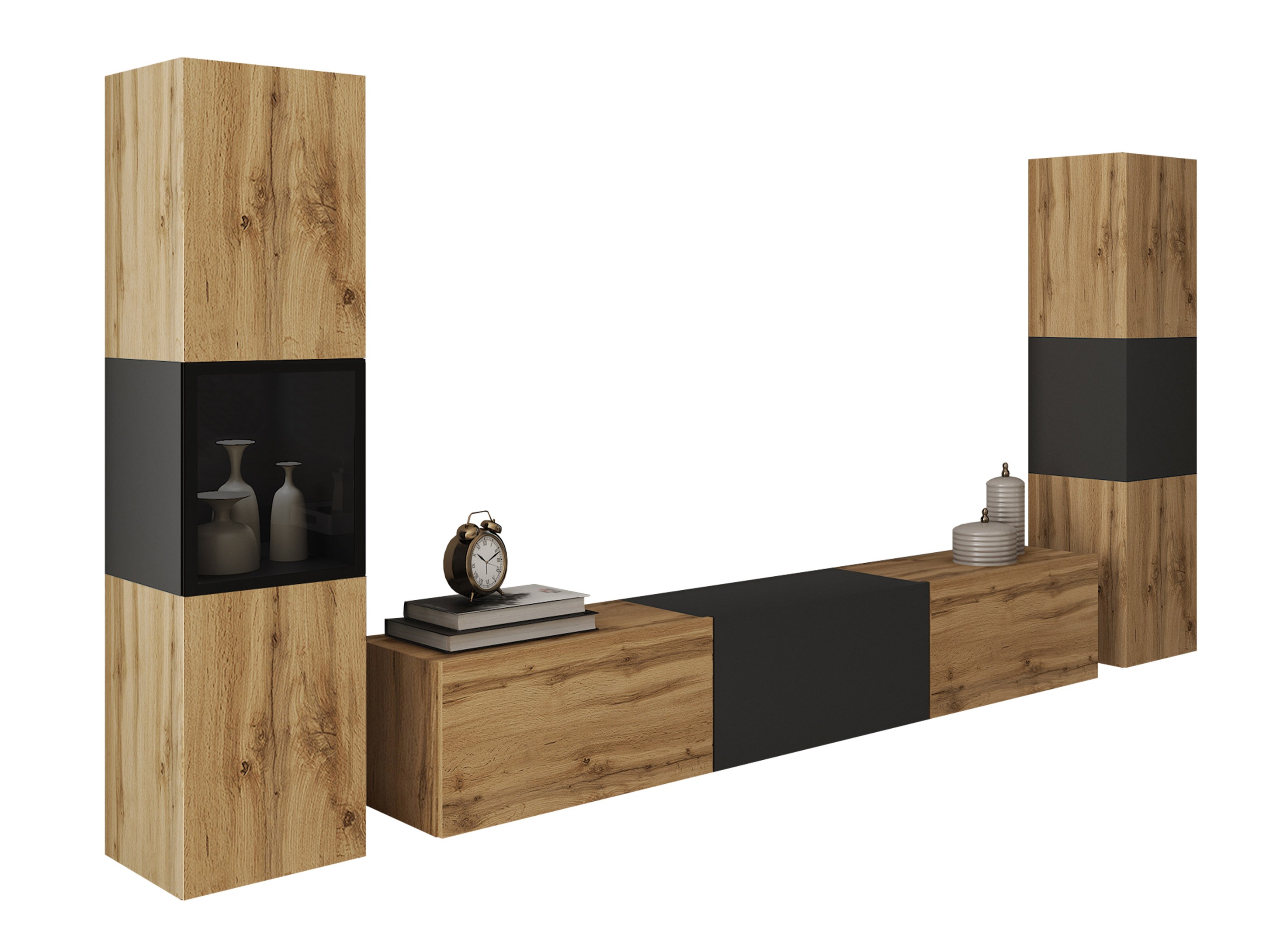 Wohnzimmer-Sets Sarasota 193 (Wotan Eiche + Graphit)