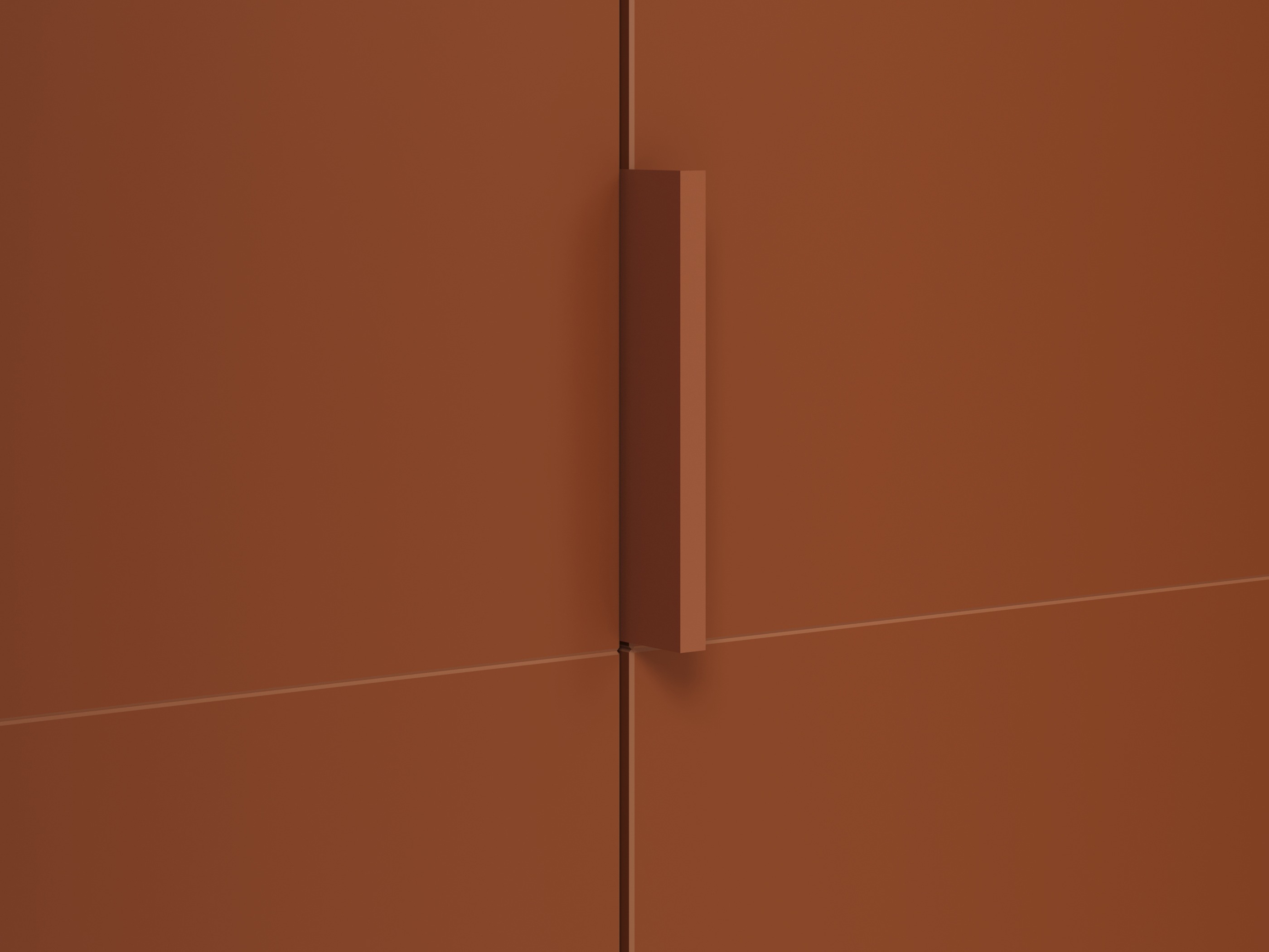 Kleiderschrank Austin 387 (Orange + Eichenholzoptik)