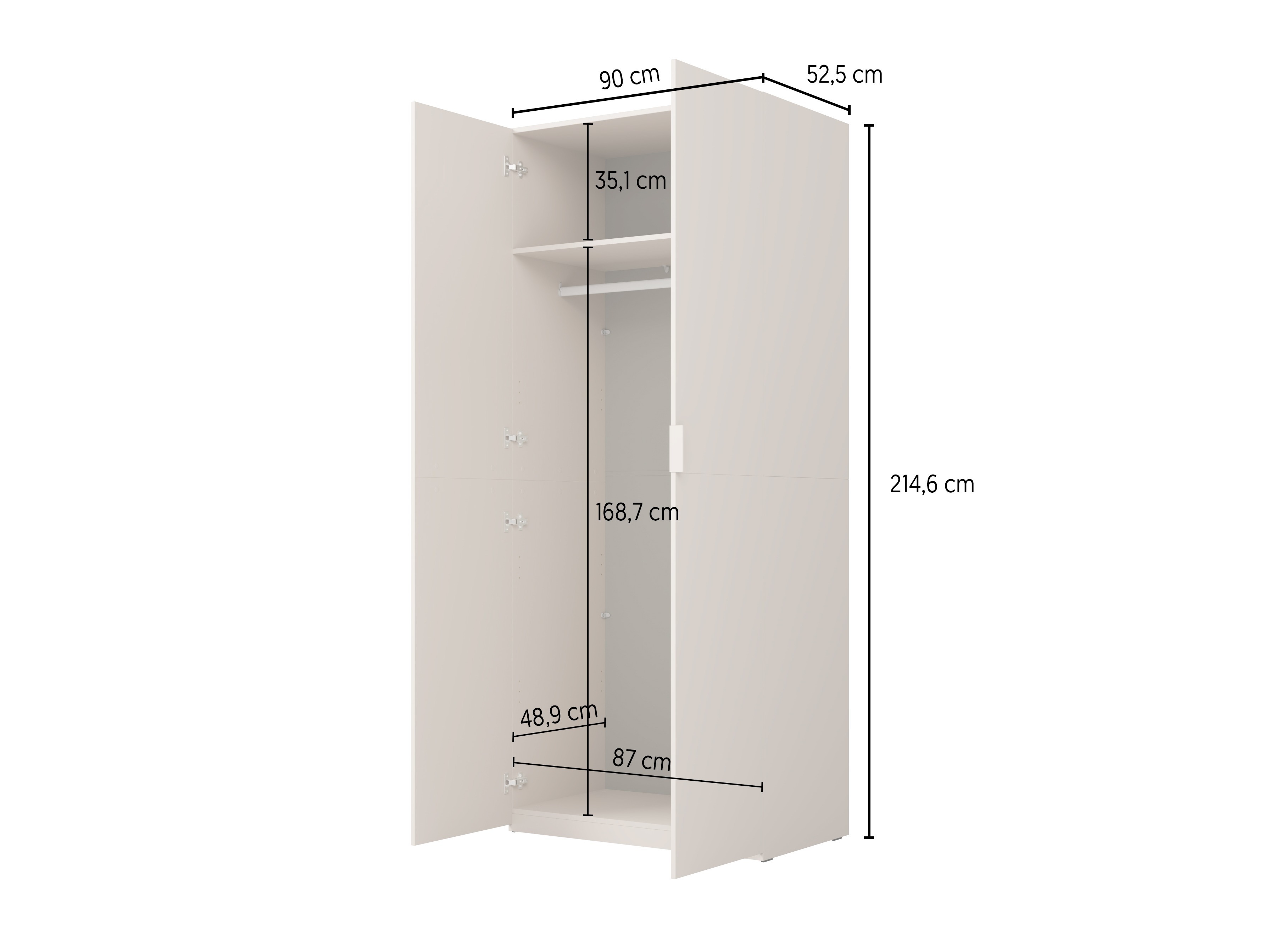 Kleiderschrank Austin 387 (Orange + Eichenholzoptik)