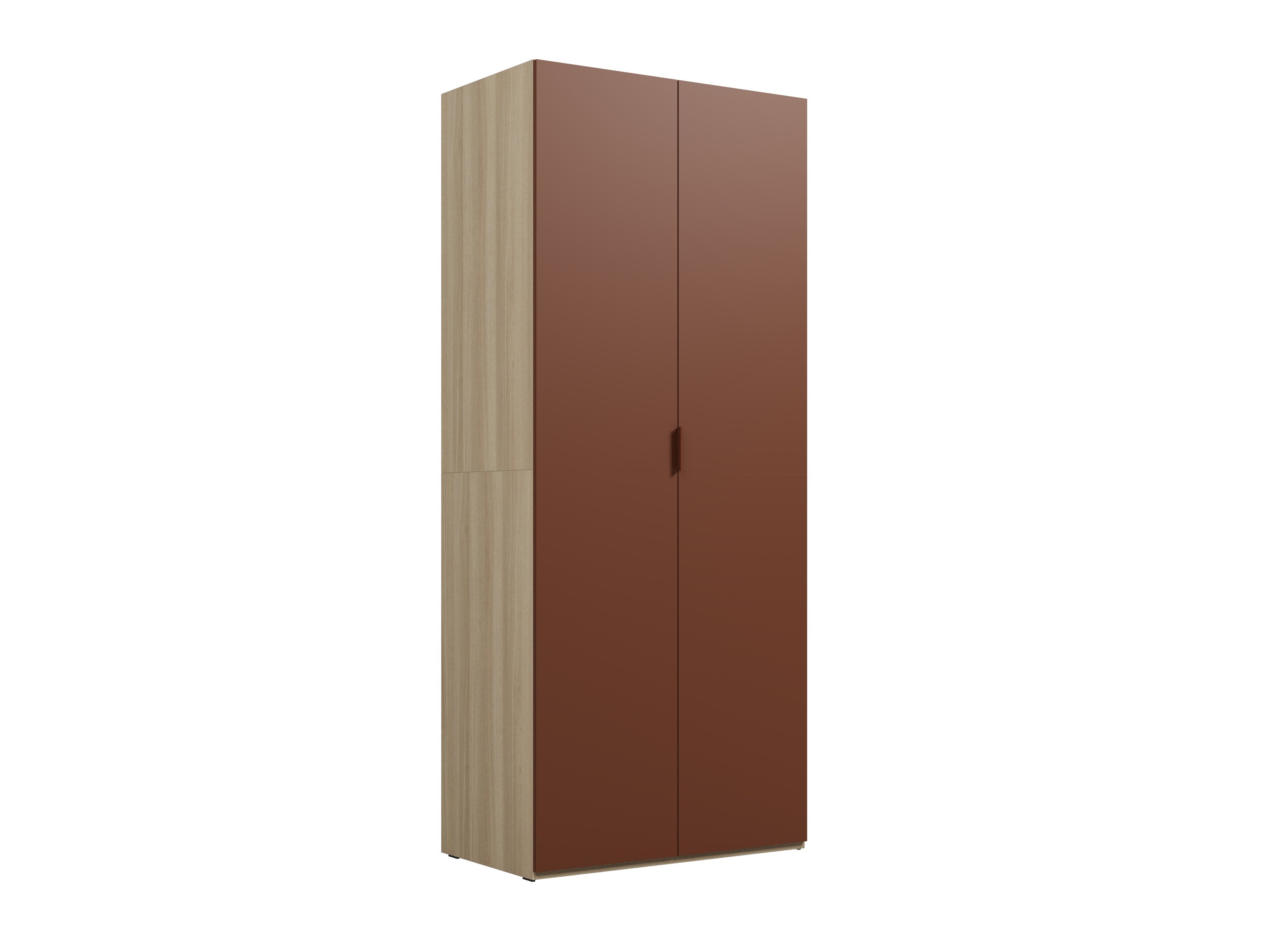 Kleiderschrank Austin 387 (Orange + Eichenholzoptik)