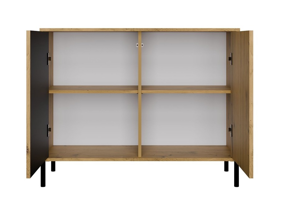 Sideboard Orlsone 109 (Artisan Eichenholzoptik + Schwarz)